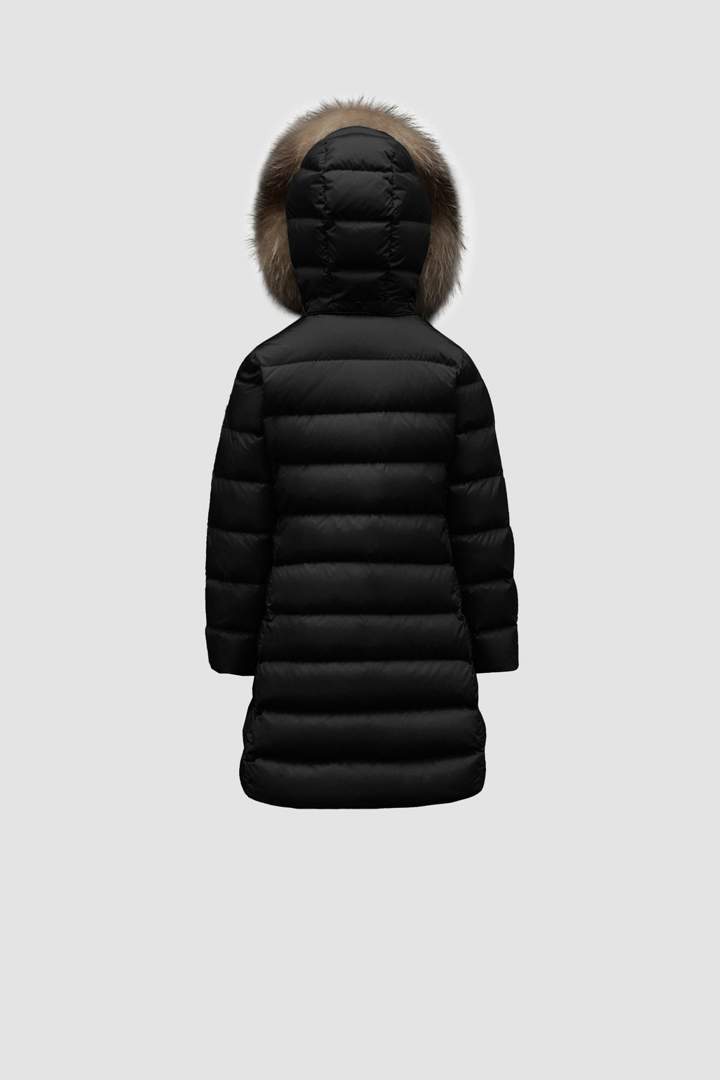 MONCLER 18 years ABELLE Nylon Fur hood down coat Jacket outerwear Navy 14 64.6