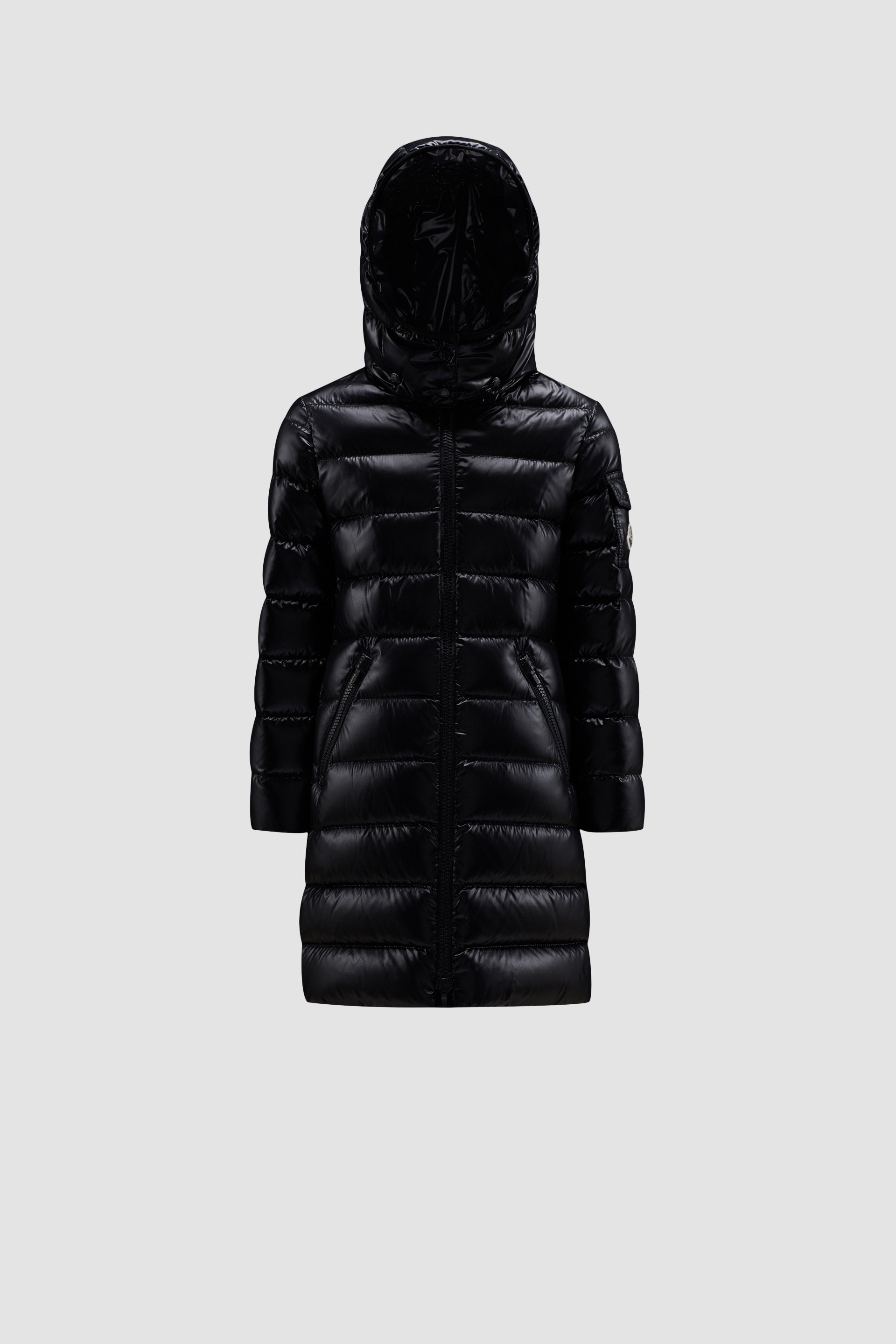 Black Moka Long Down Jacket - Down Jackets & Vests for Children ...