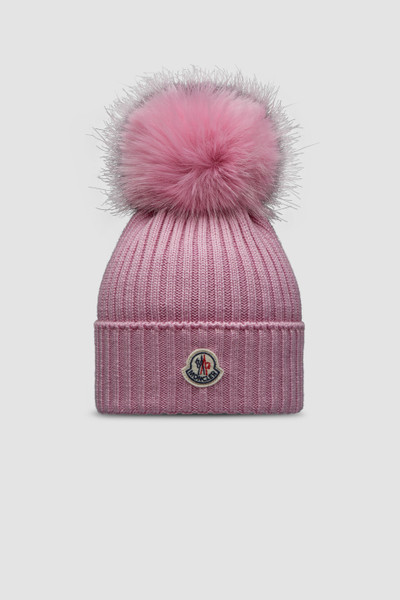 Rose Pink Wool Beanie with Pom Pom - Accessories & Shoes for Children ...