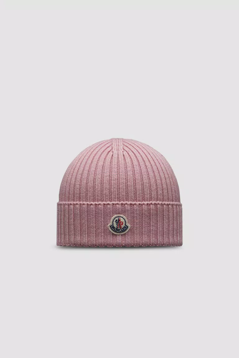 Light Pink Wool Beanie - Accessories & Shoes for Children | Moncler US