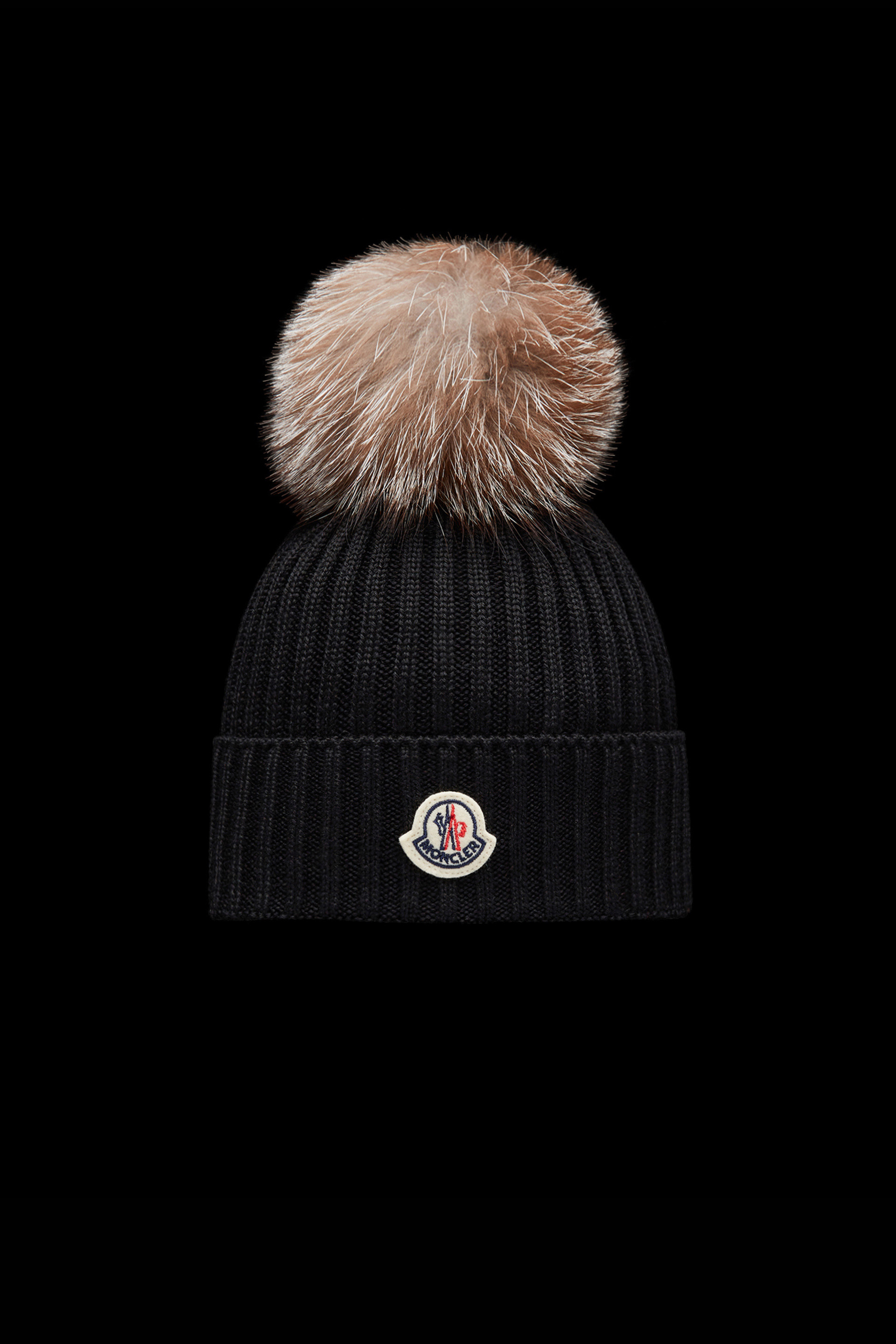 Moncler Black Pom-Pom Beanie