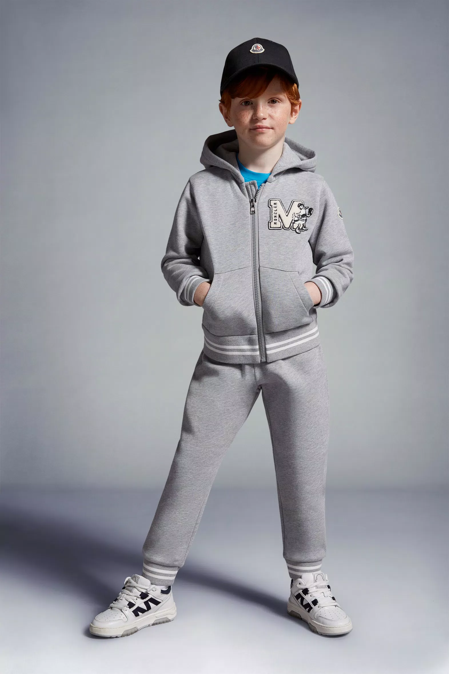 Grey Monogram Sweatsuit Set - Pants & Tracksuits for Children | Moncler US