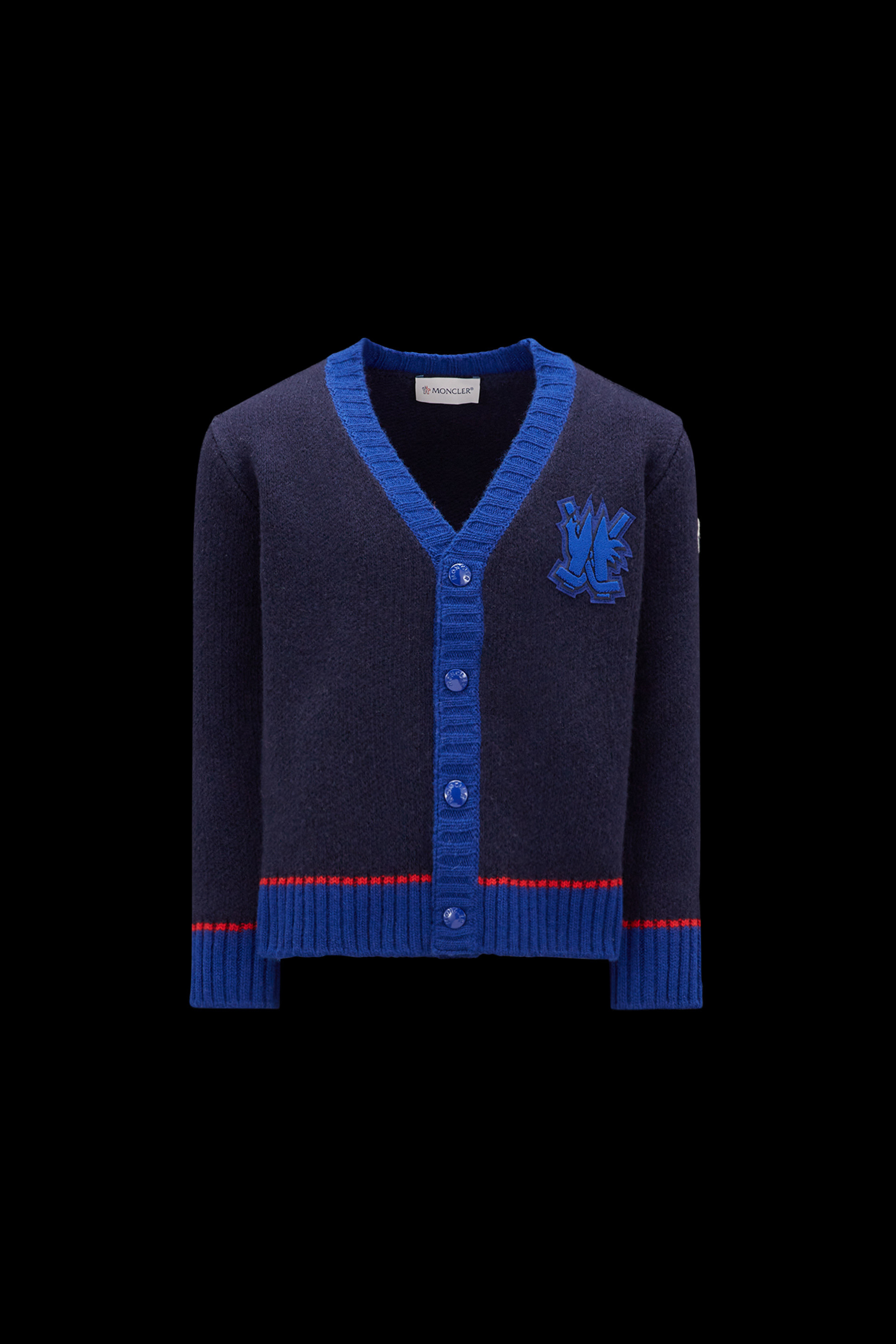 Multicolour Logo Motif Wool Cardigan - Sweatshirts & Knitwear for