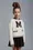 Pullover aus Bouclé mit Monogramm Mädchen Schwarz & Weiß Moncler
