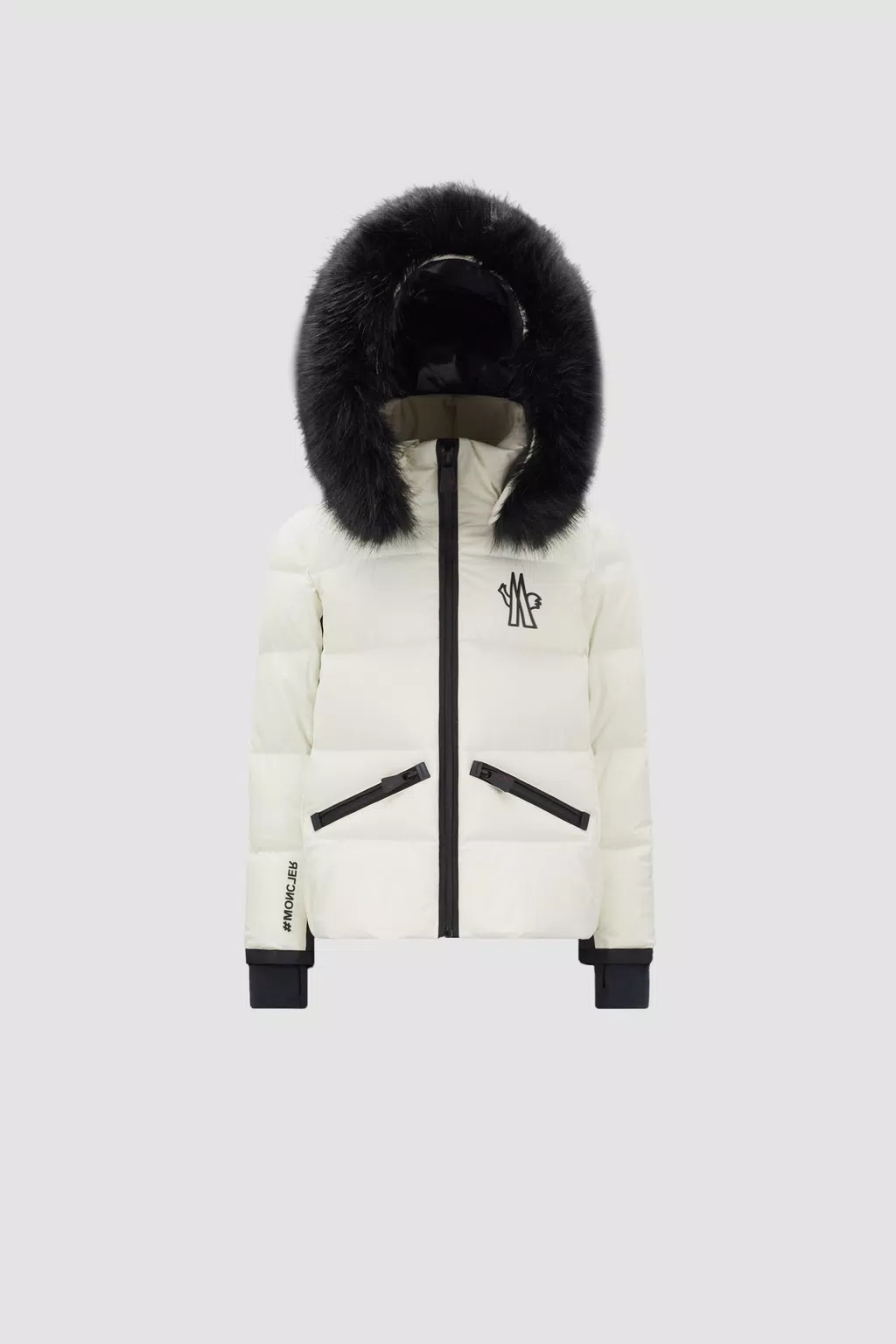 Suisses Fur Down Jacket Girl White Moncler 1