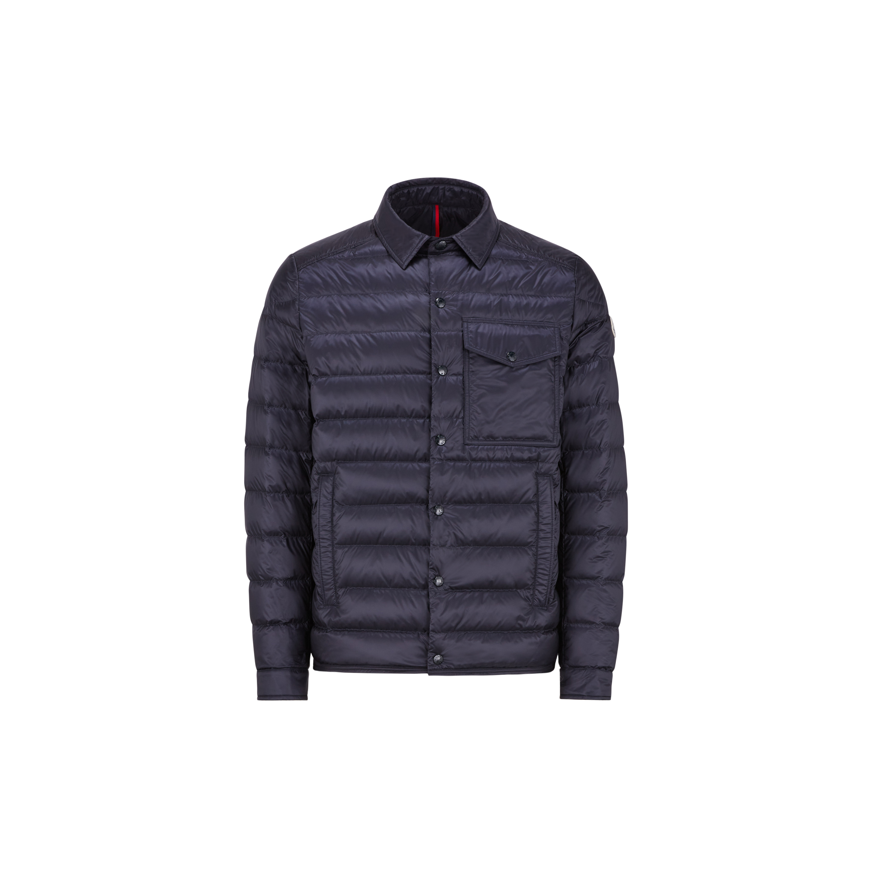 Moncler Collection Shacket En Duvet Tinibres In Blue