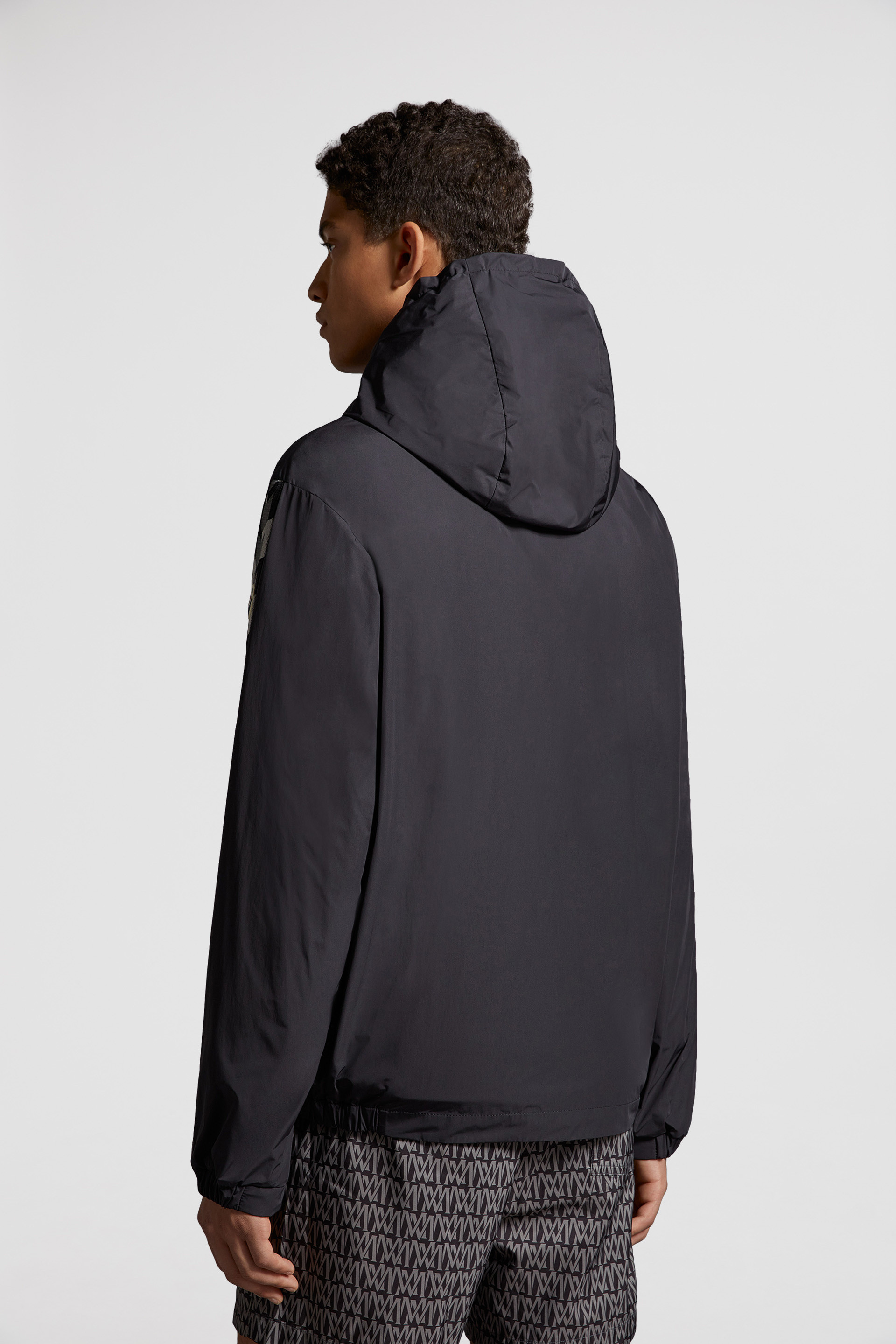 Black Moyse Hooded Jacket - Windbreakers & Raincoats for Men 