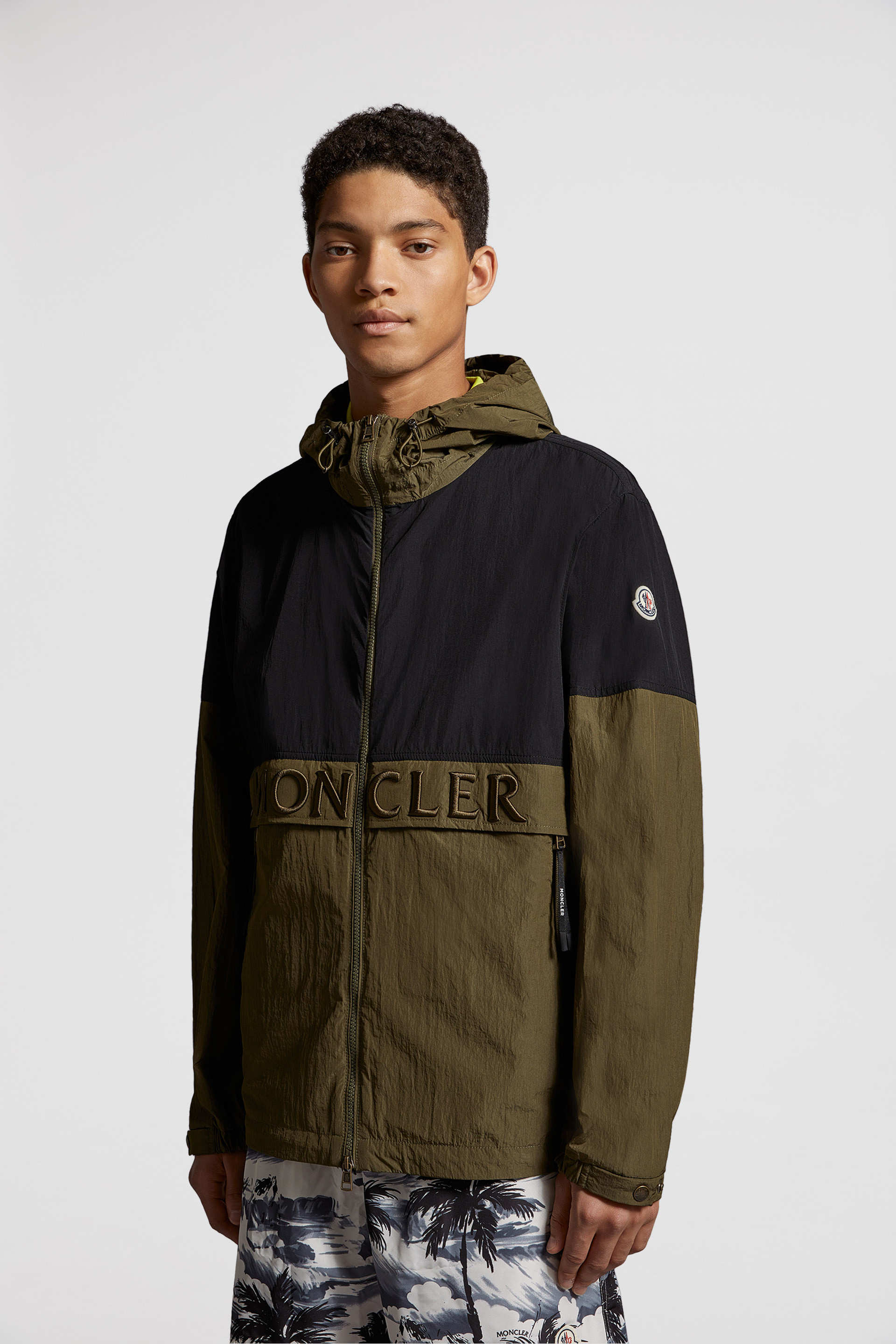 Moncler hotsell green windbreaker