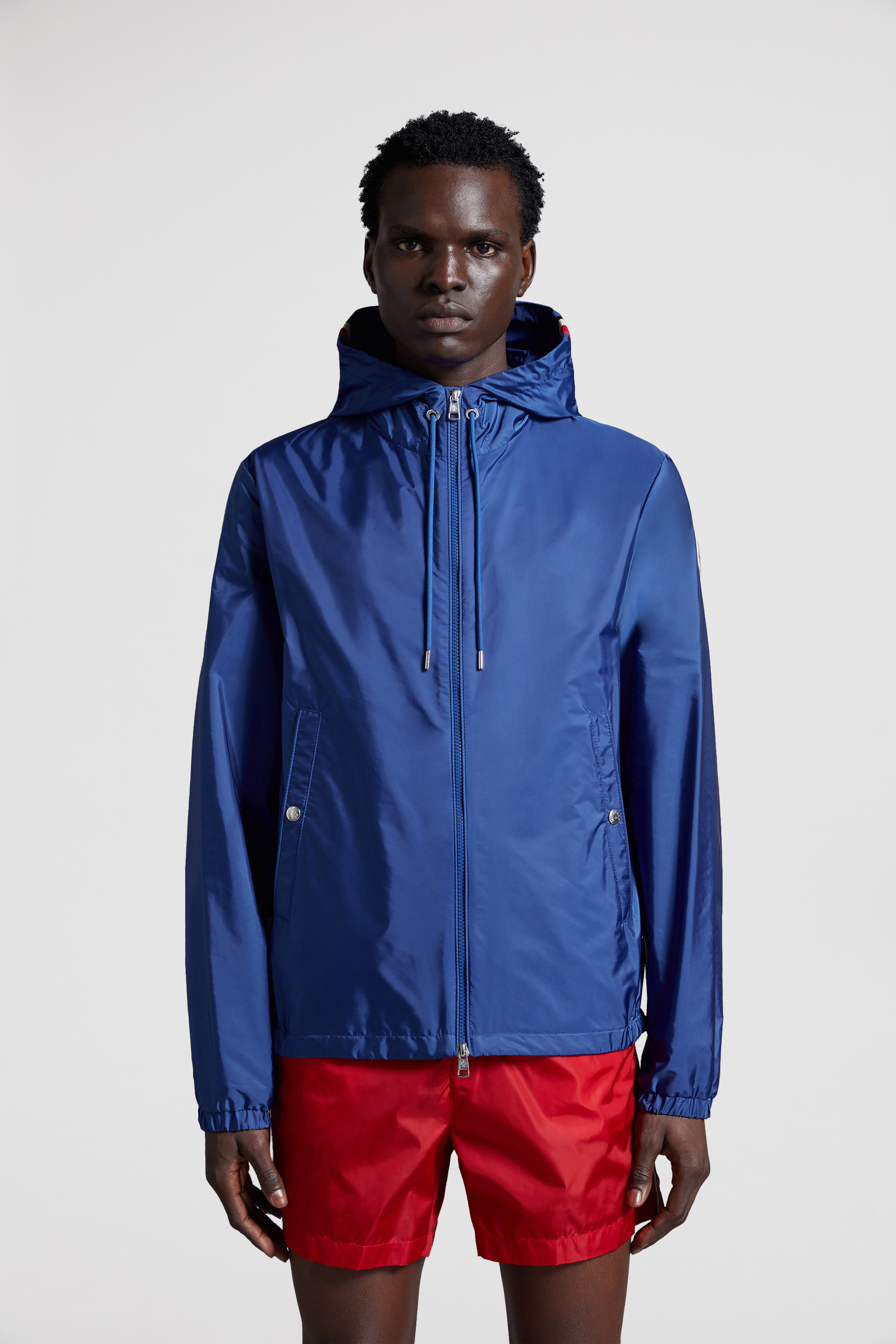 Light Blue Grimpeurs Hooded Jacket - Windbreakers & Raincoats for