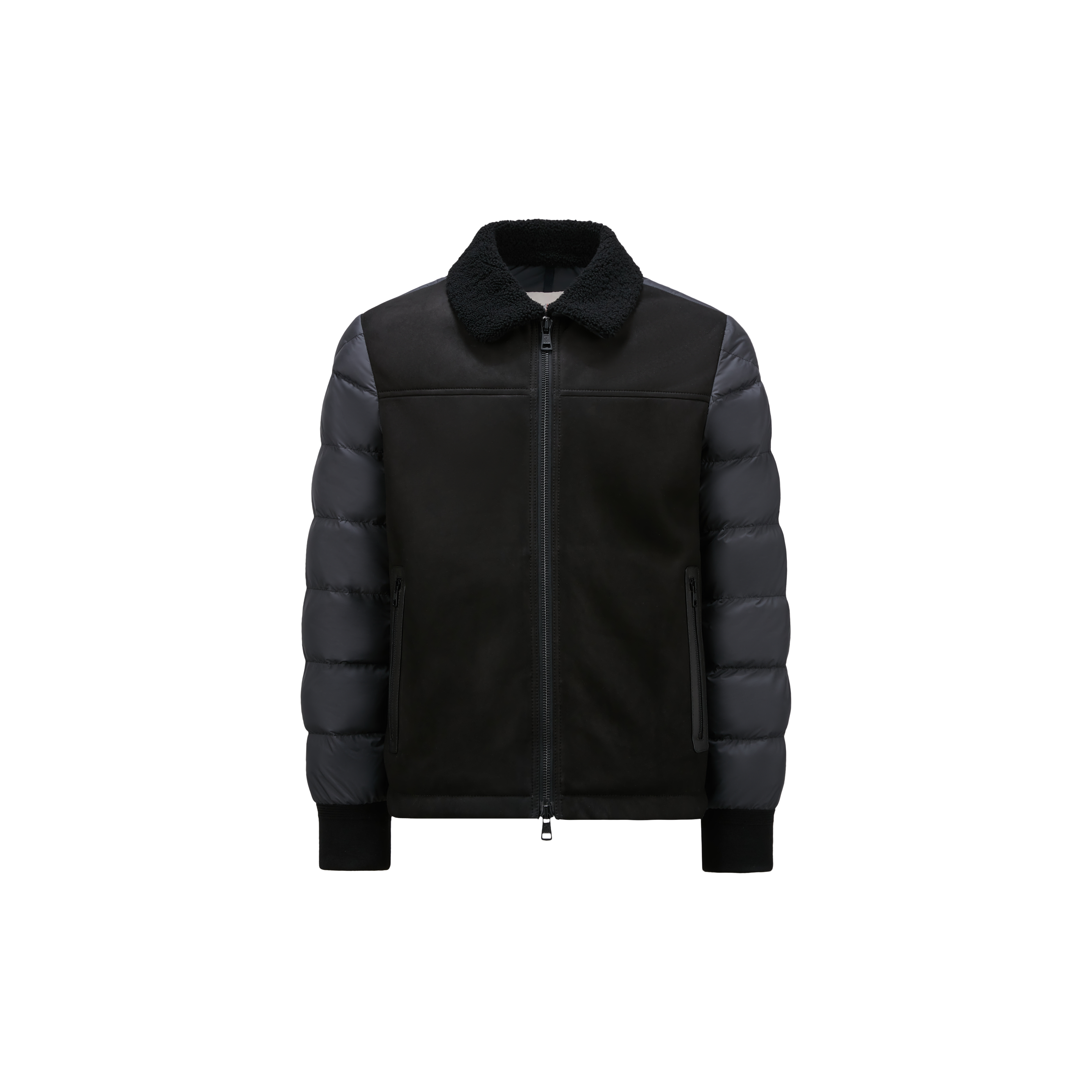 Moncler Collection Doudoune En Cuir Jumeaux In Black