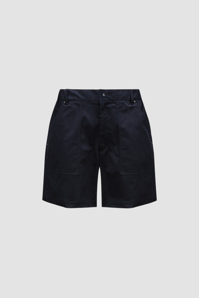 Navy Blue Gabardine Shorts - Pants & Shorts for Men | Moncler US