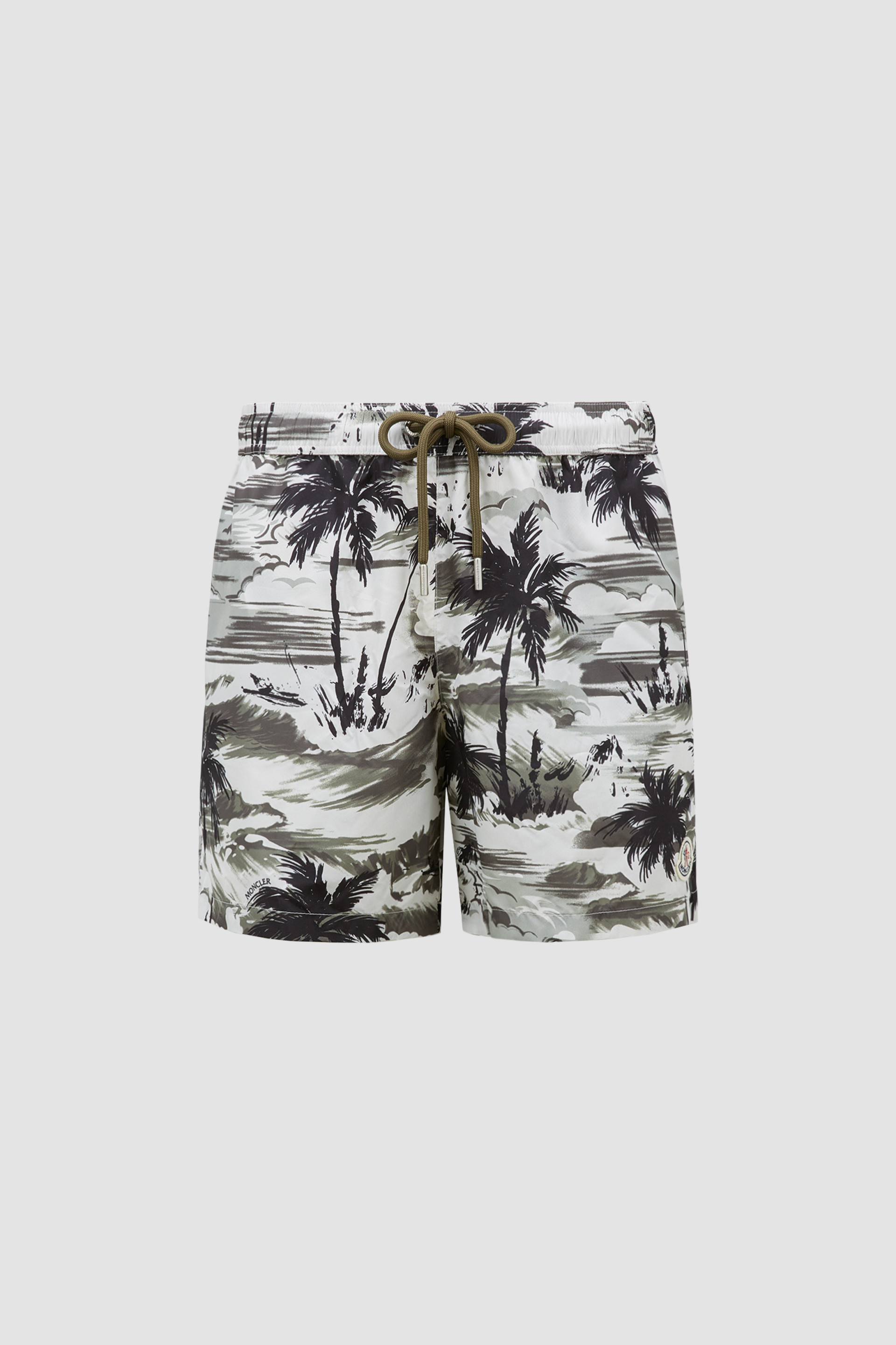 White Green Printed Swim Shorts Swimwear for Men Moncler SE