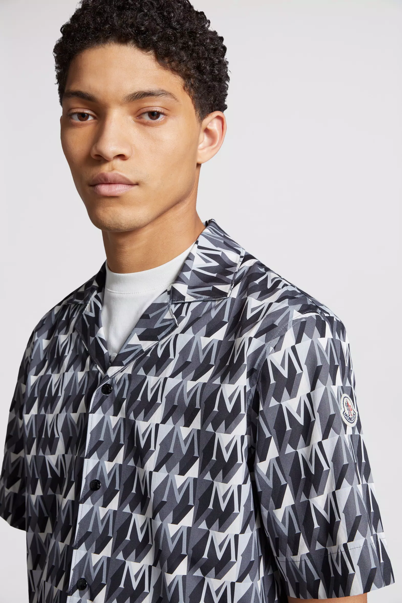 Monogram Moncler Multicolour Monogram Print Cotton Shirt - Polos & T-shirts for Men ...