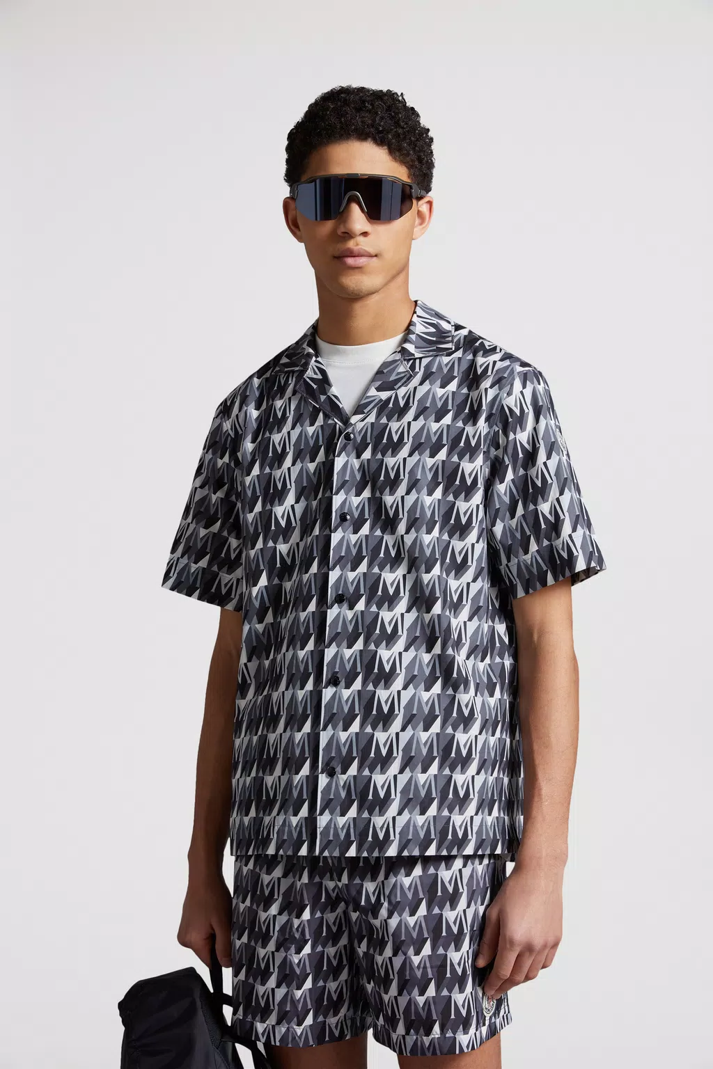 Monogram Moncler Multicolour Monogram Print Cotton Shirt - Polos & T-shirts for Men ...