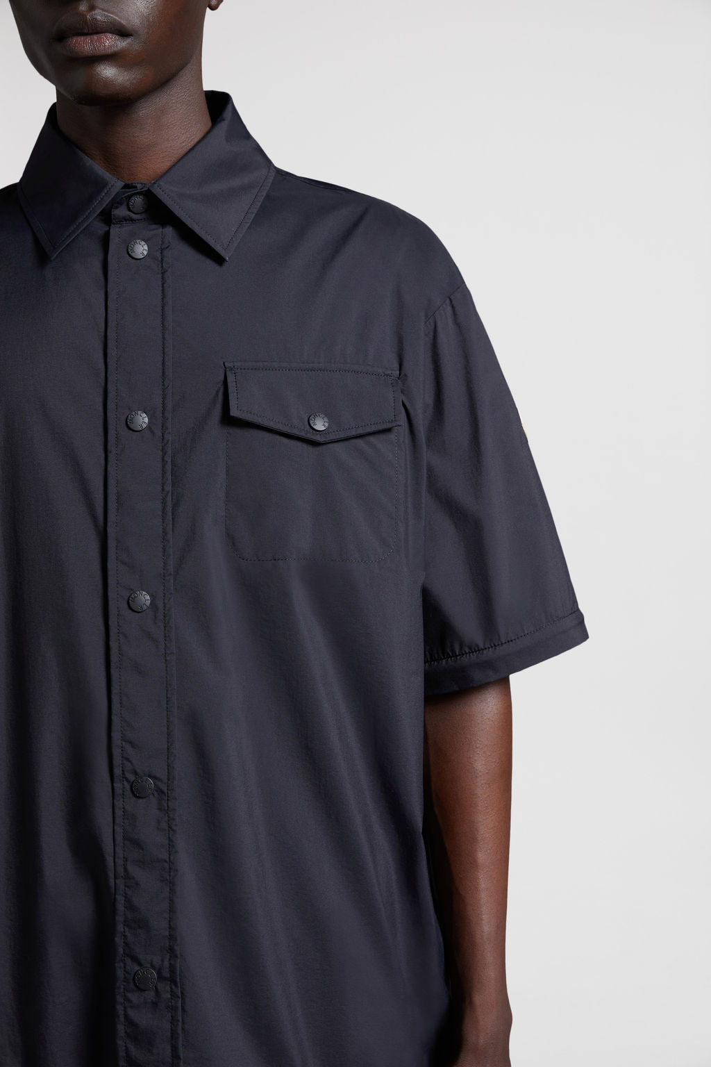 Black Nylon Shirt Polos T shirts For Men Moncler DE Black Nylon Shirt Polos T shirts For Men Moncler DE