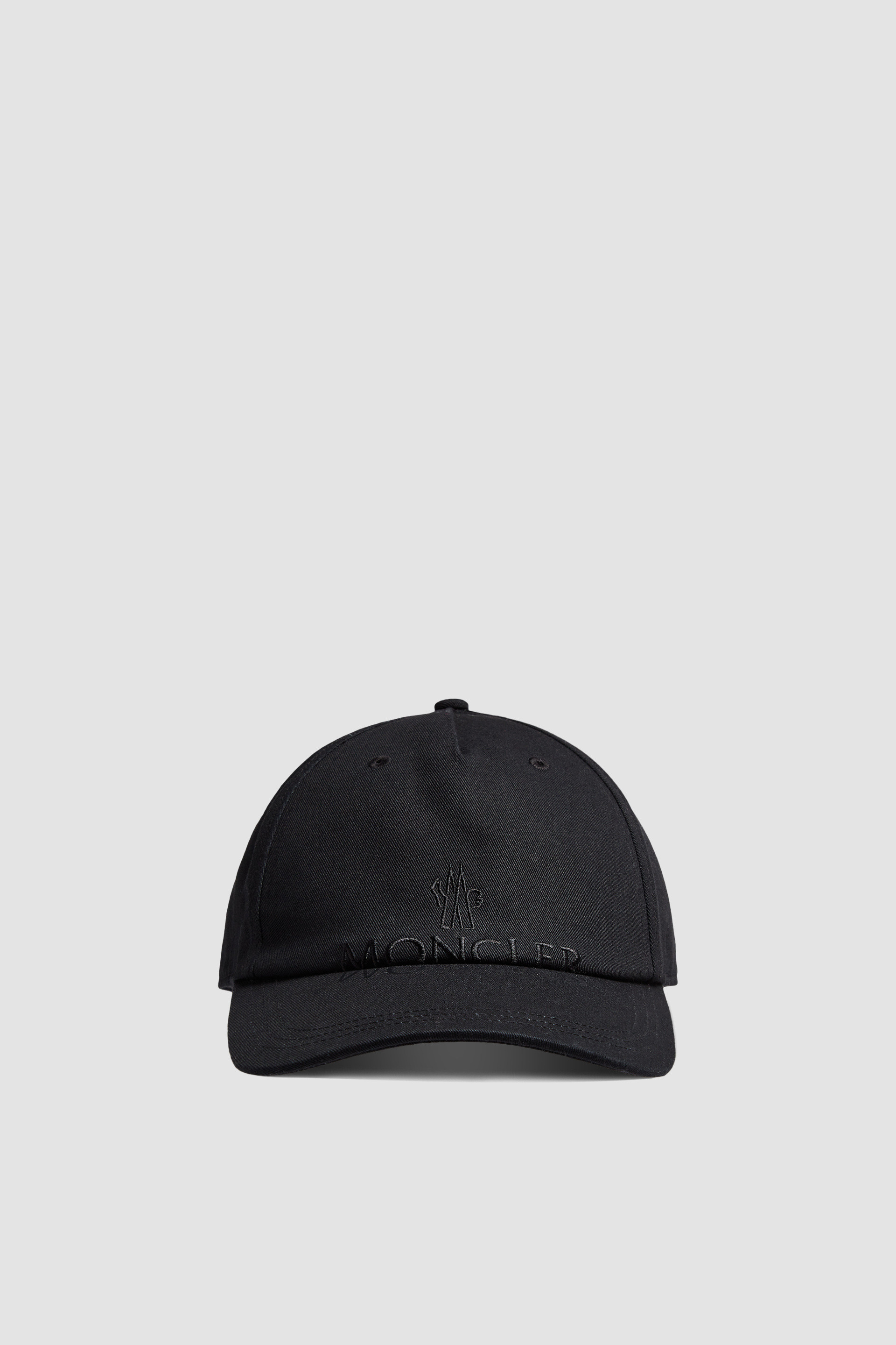 Black Gabardine Twill Baseball Cap Hats Beanies for Men Moncler HK