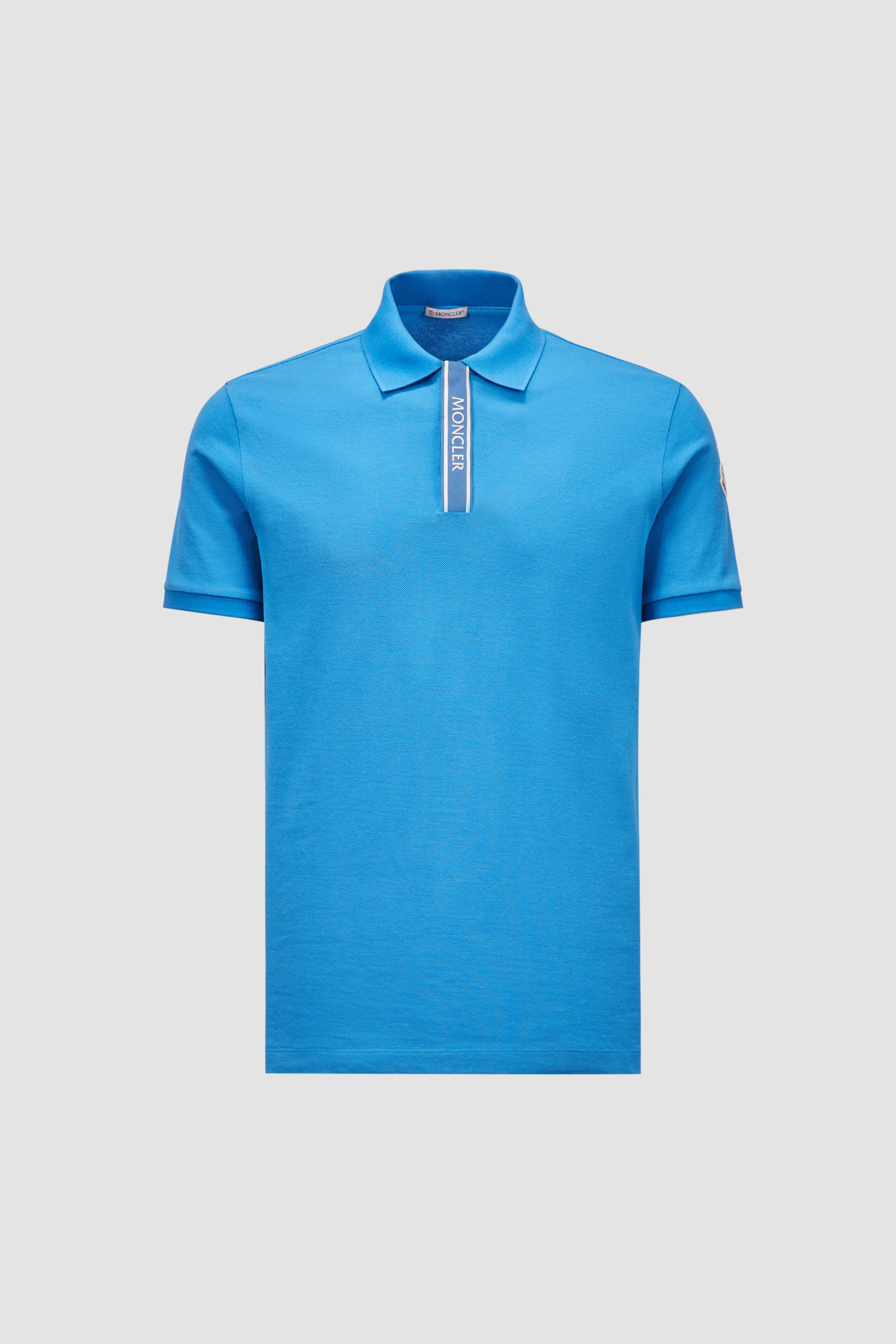 Blue moncler polo shirt hotsell