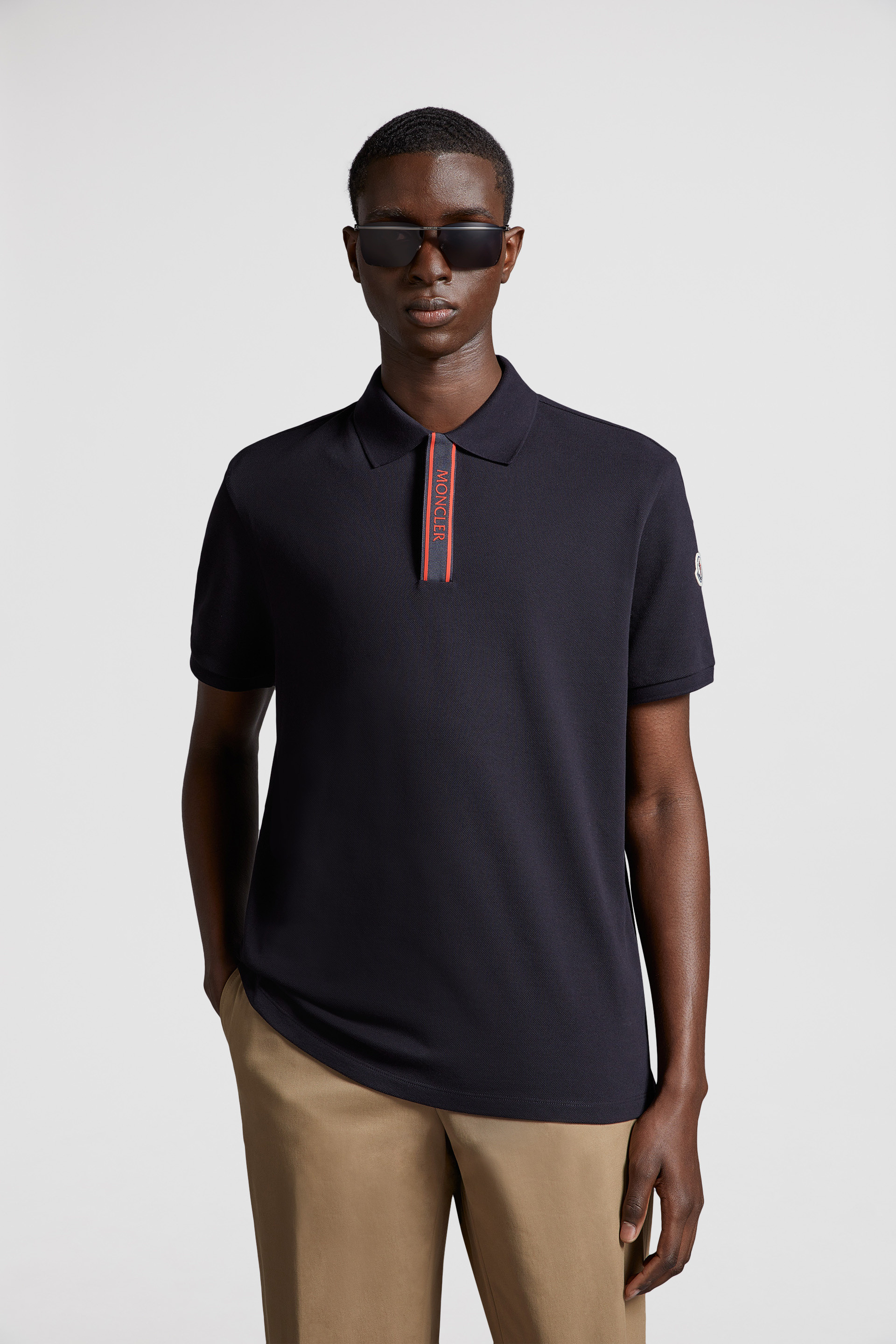 Mens black moncler clearance polo shirt