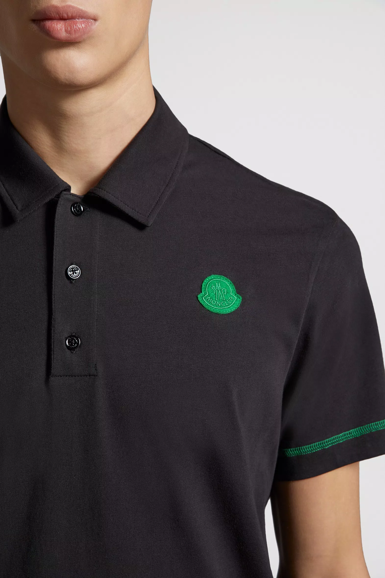 Black Logo Patch Polo Shirt - Polos & T-shirts for Men | Moncler HK