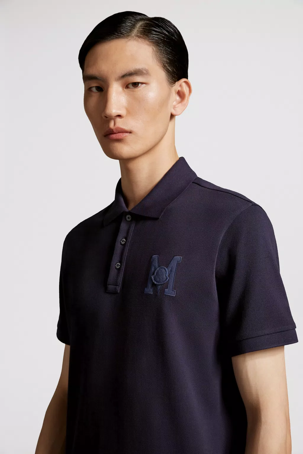 Dark Blue Embroidered Monogram Polo Shirt - Polos & T-shirts for Men ...