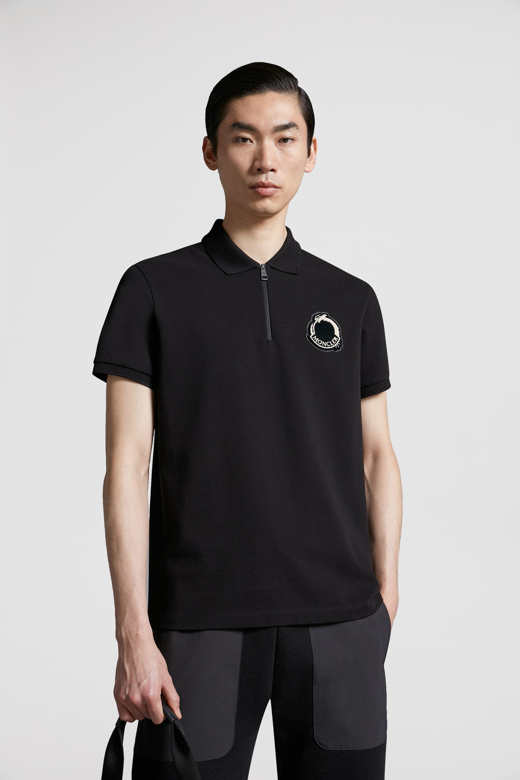 [FINAL DEAL] Monogram Punching Cut Polo T-Shirt - Black main image 1
