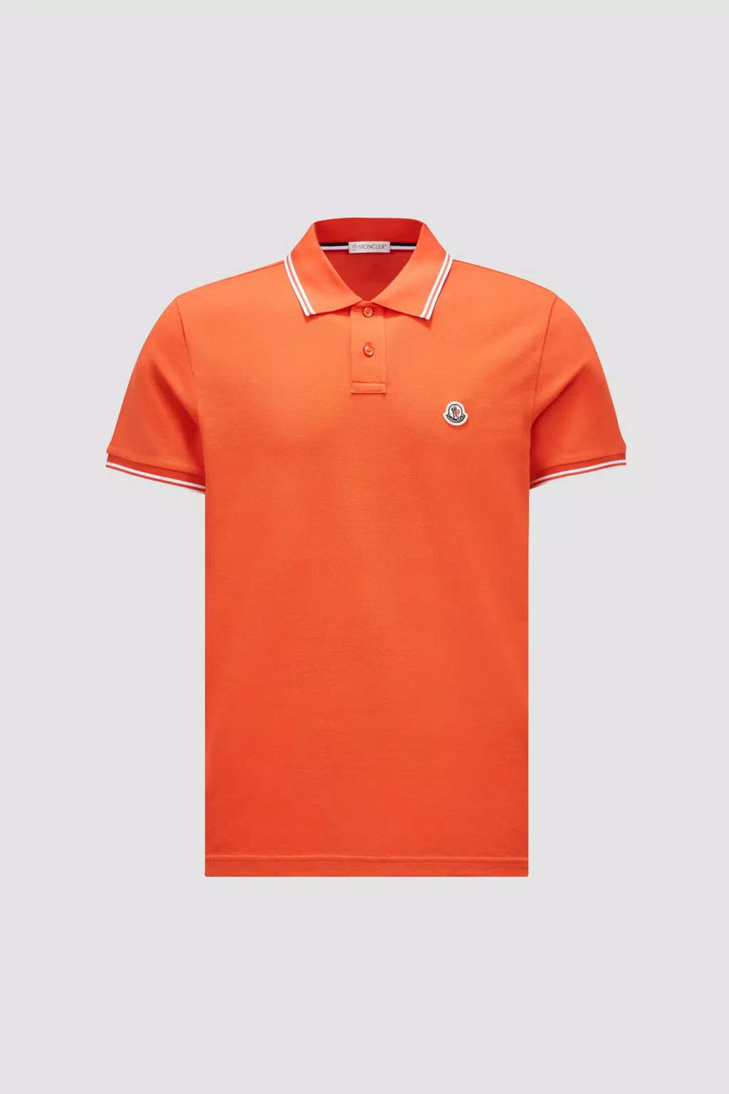 Orange Logo Patch Polo Shirt - Polos & T-shirts for Men | Moncler SG