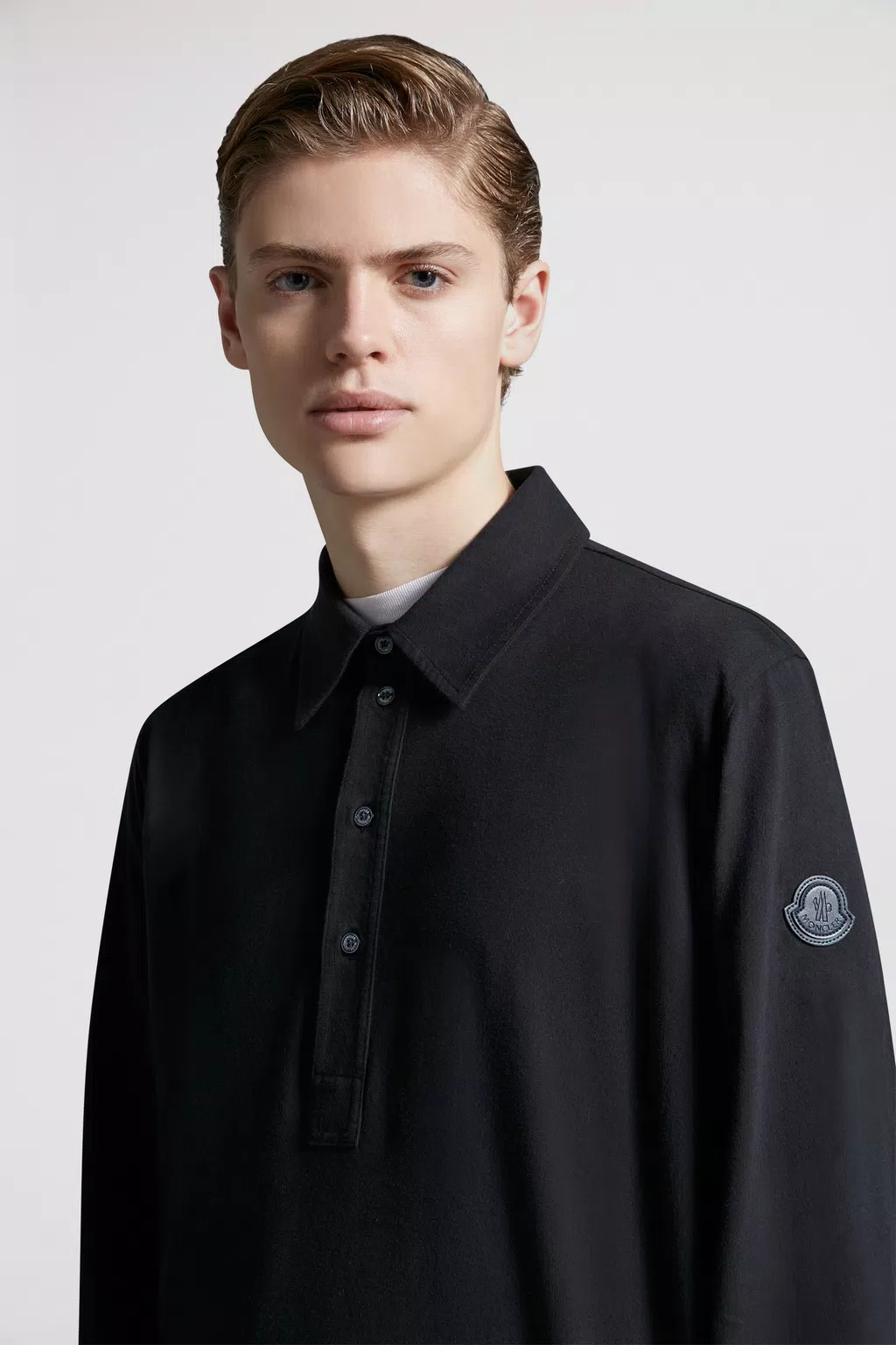 Night Blue Long Sleeve Polo Shirt - Polos & T-shirts for Men | Moncler US