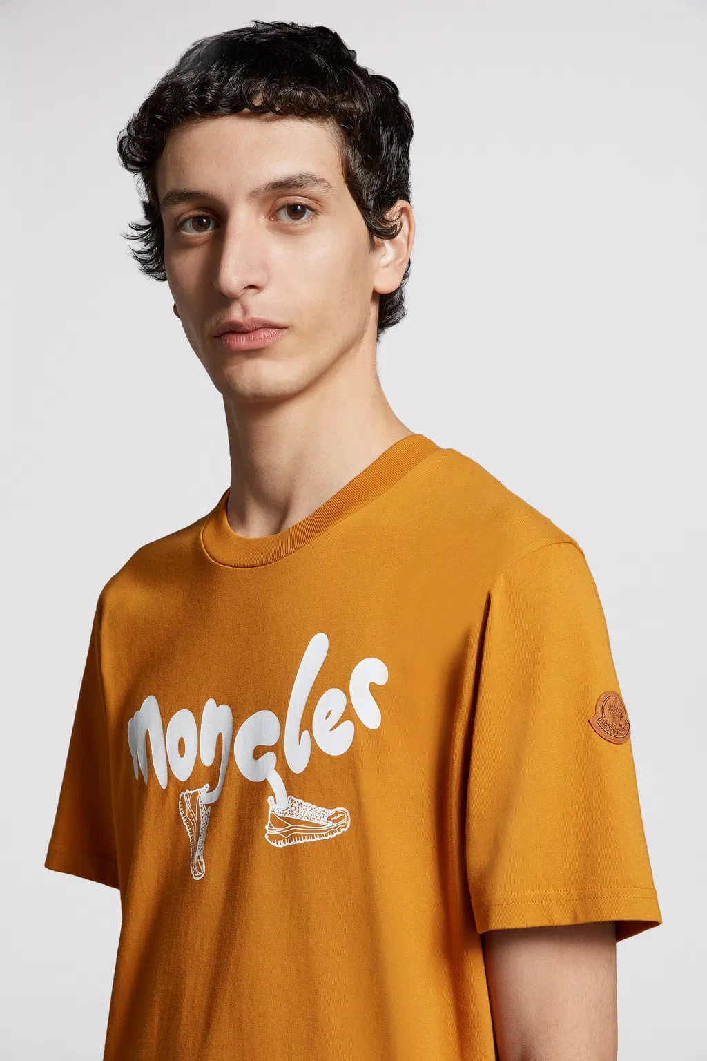 Orange Running Logo T-Shirt - Polos & T-shirts for Men | Moncler US