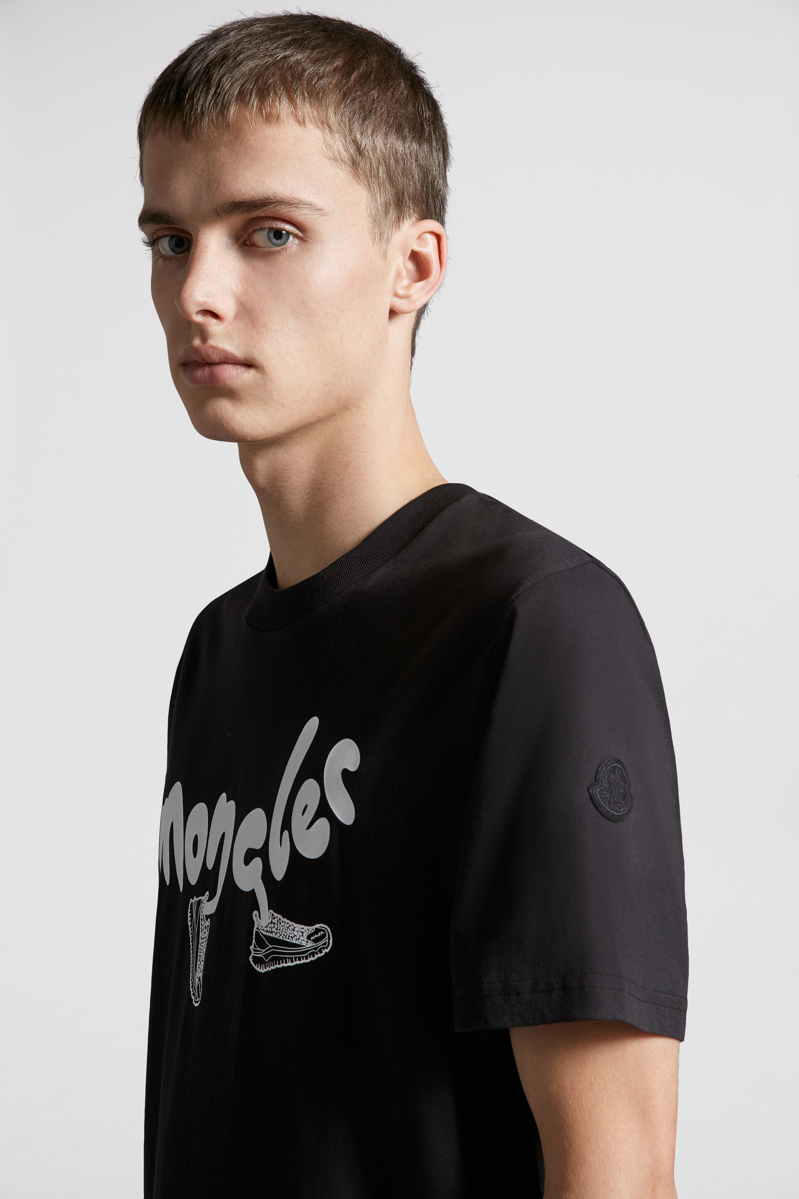 Black Running Logo TShirt Polos & Tshirts for Men Moncler US