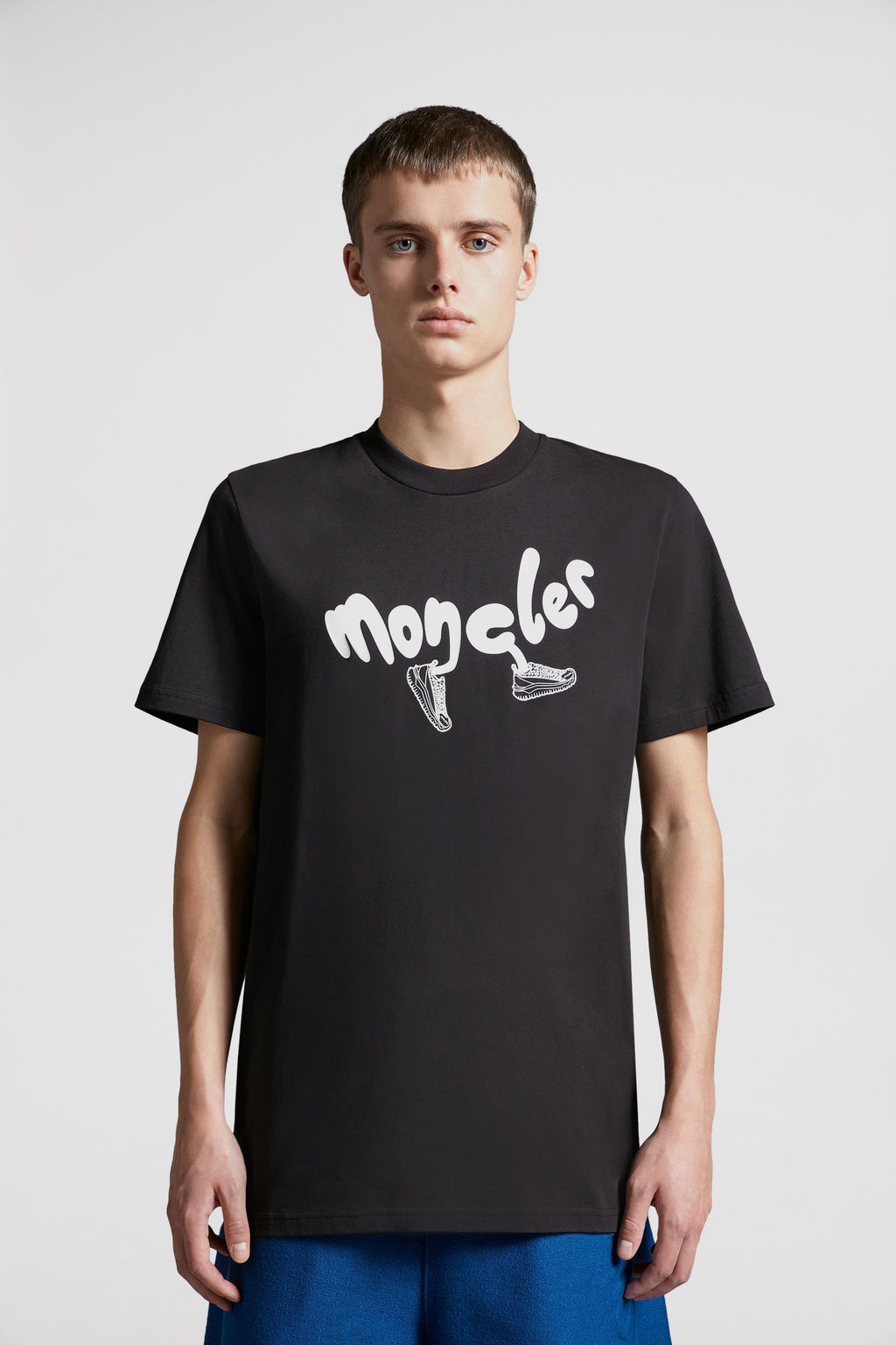 Black Running Logo T-Shirt - Polos & T-shirts for Men | Moncler US