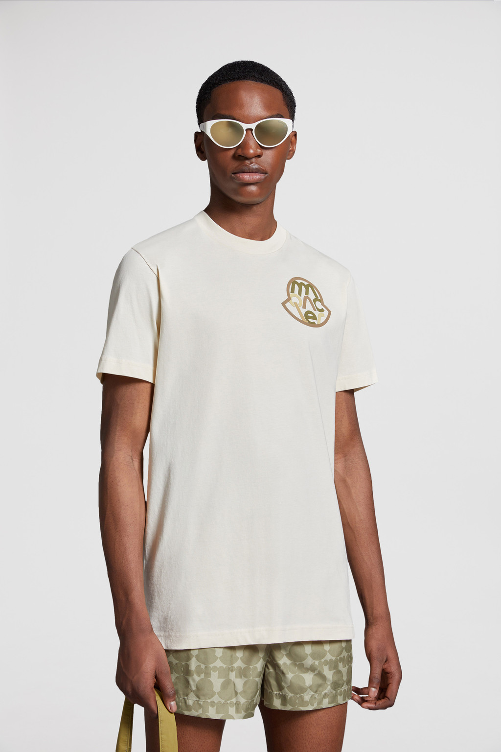 Moncler white shop t shirt mens