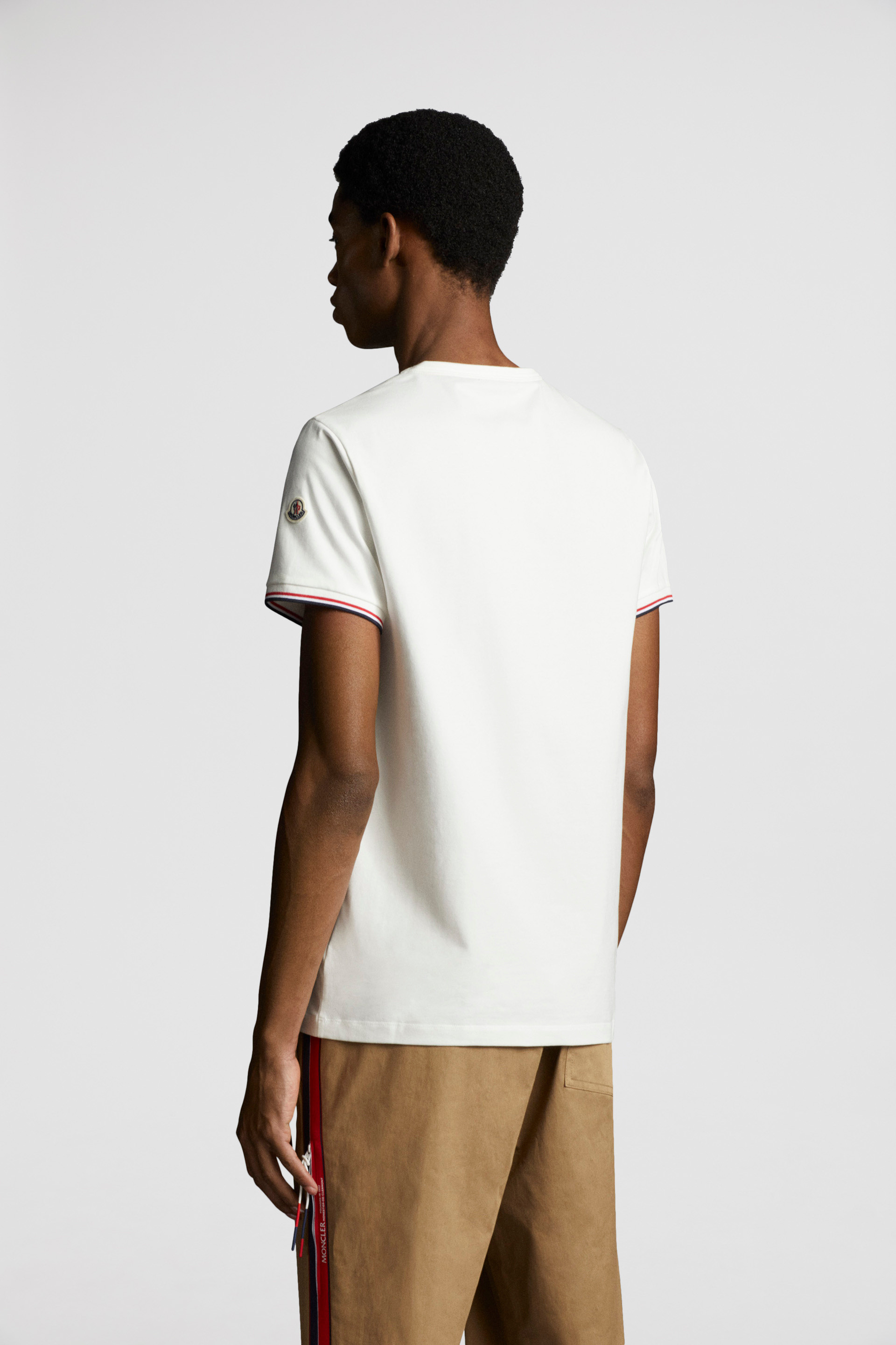 Off White Cotton T-Shirt - Polos & T-shirts for Men | Moncler SG