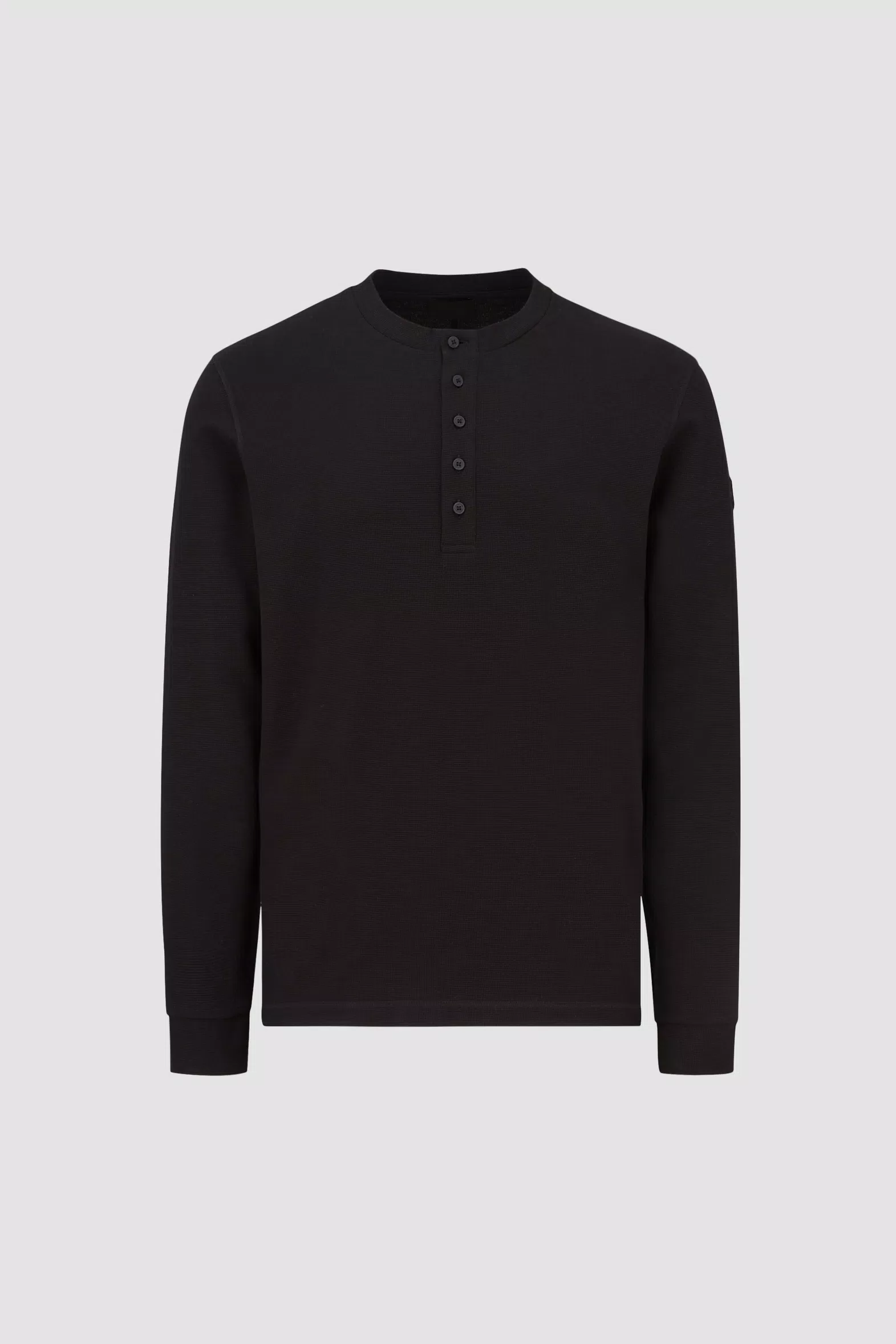 Black Long Sleeve Button-Up T-Shirt - Polos & T-shirts for Men | Moncler PT