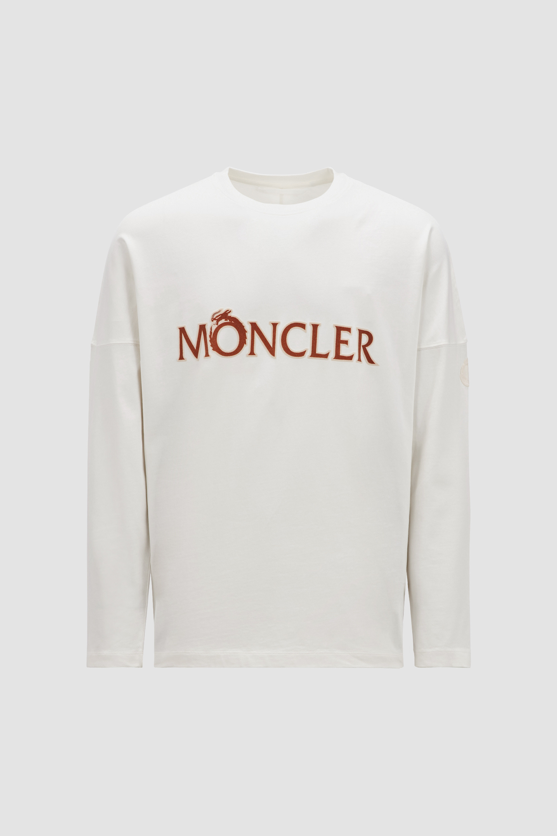 White Layered long-sleeve cotton-jersey T-shirt, Moncler