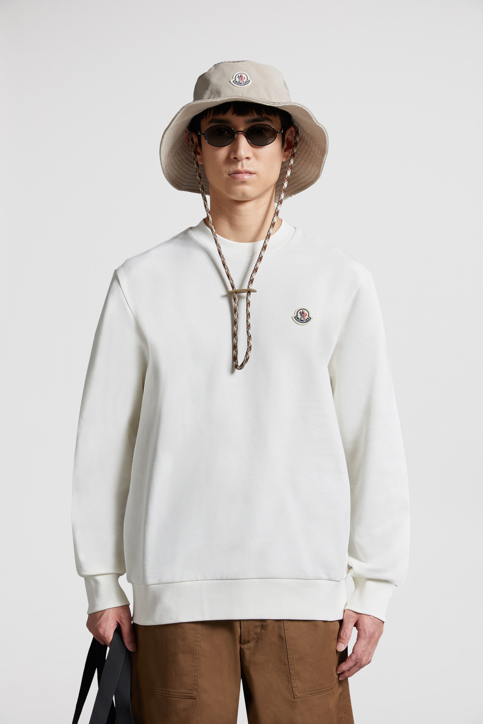 White Logo Patch Sweatshirt Sweatshirts for Men Moncler US