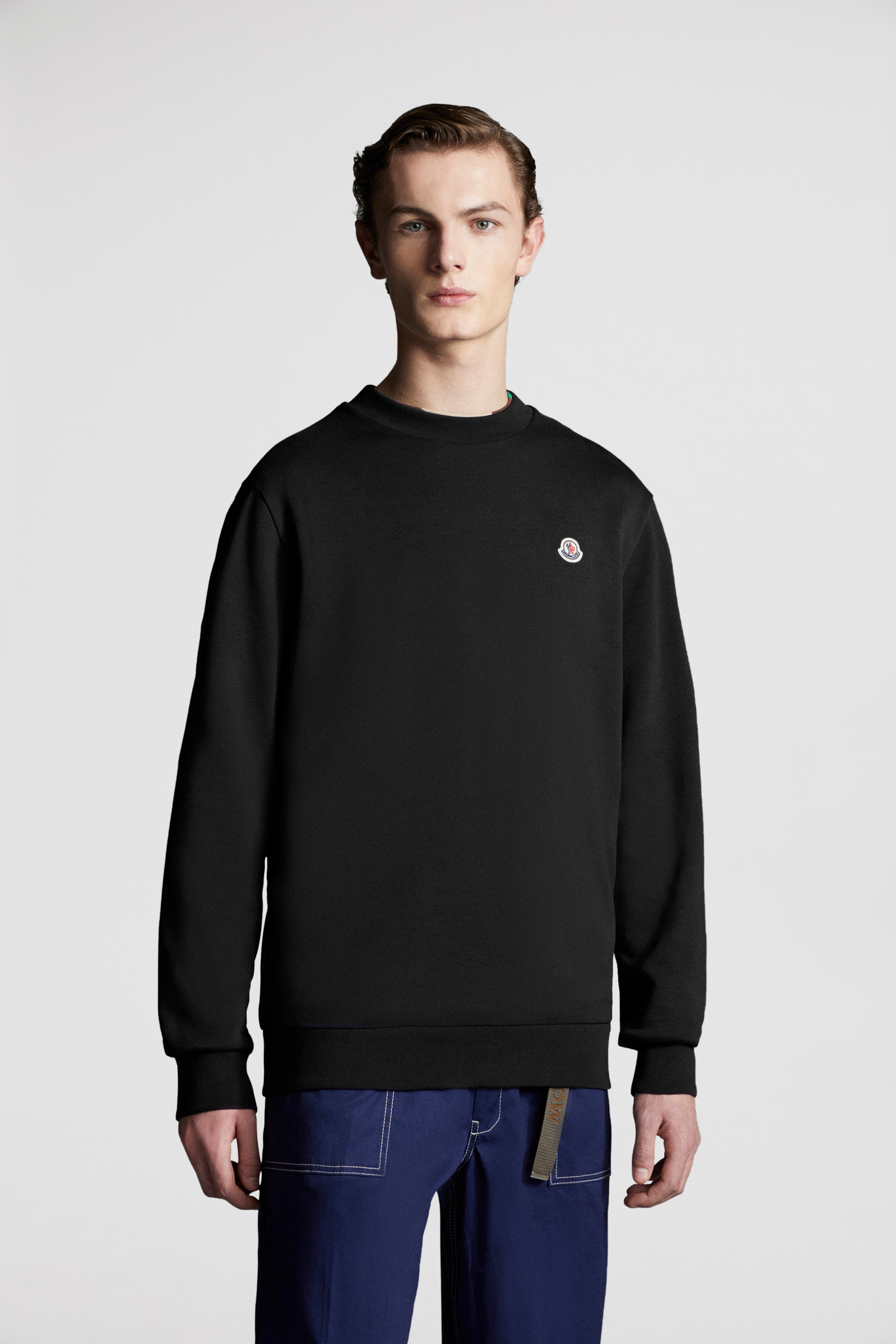 Black Logo Patch Sweatshirt Sweatshirts for Men Moncler US