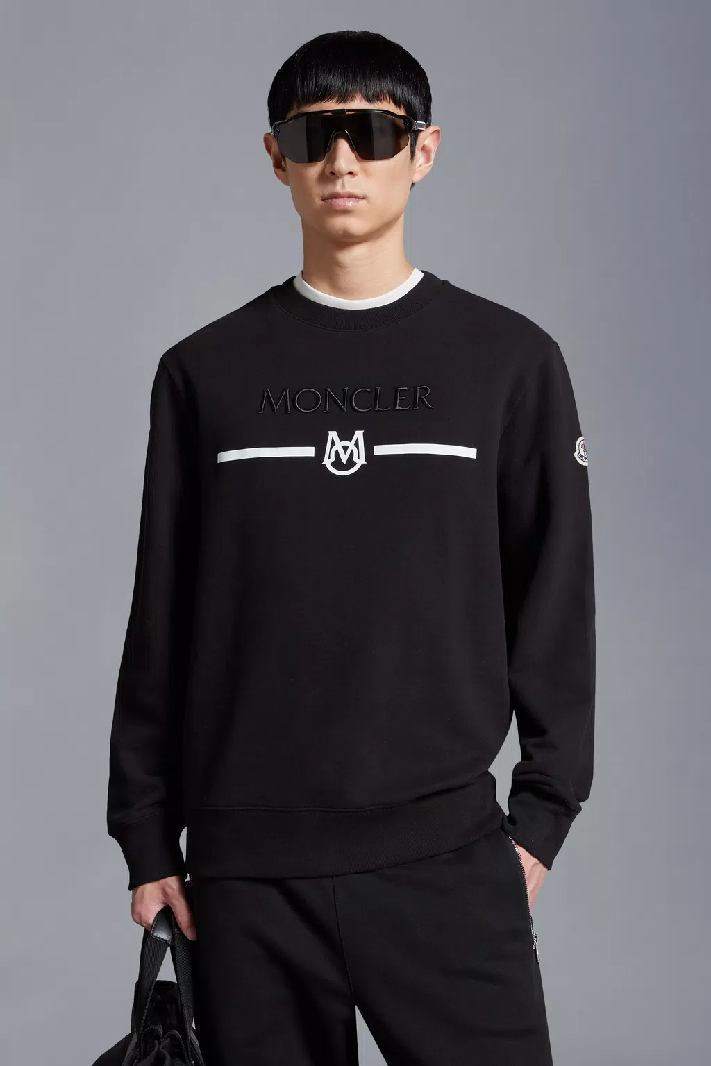 Logo Sweatshirt Men Black Moncler 1