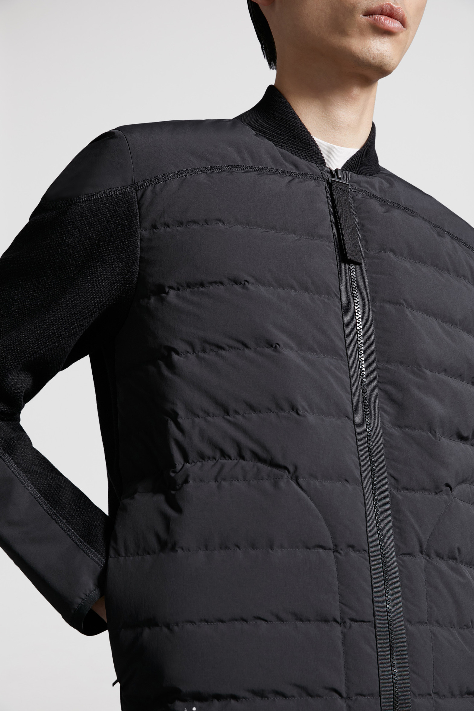 Black Padded Cotton ZipUp Cardigan Sweaters & Cardigans for Men