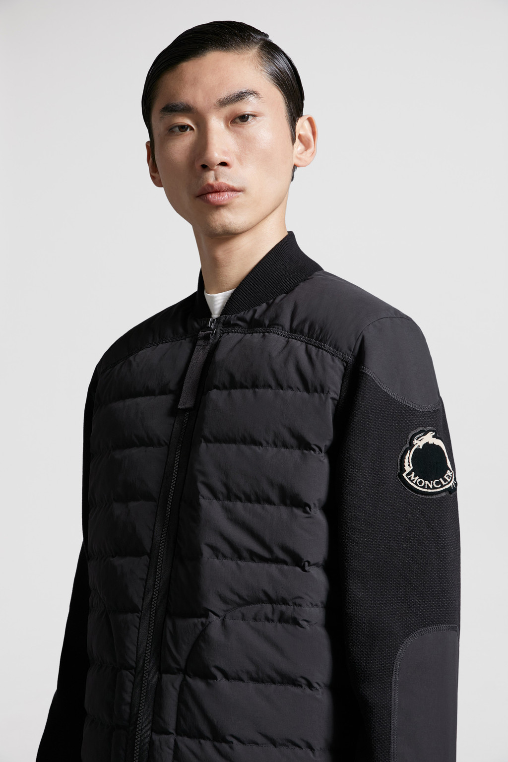 Black Padded Cotton ZipUp Cardigan Sweaters & Cardigans for Men