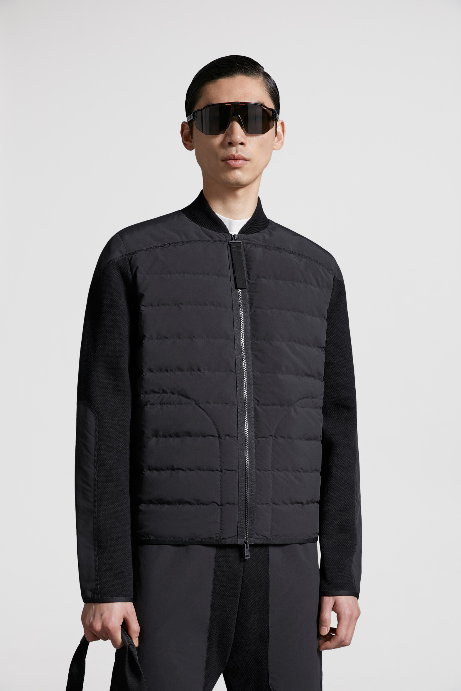 Black Padded Cotton ZipUp Cardigan Sweaters & Cardigans for Men