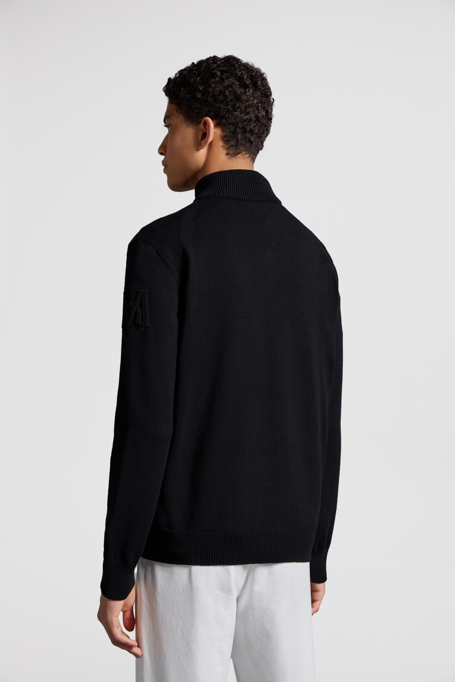 Black Padded Cotton ZipUp Cardigan Sweaters & Cardigans for Men