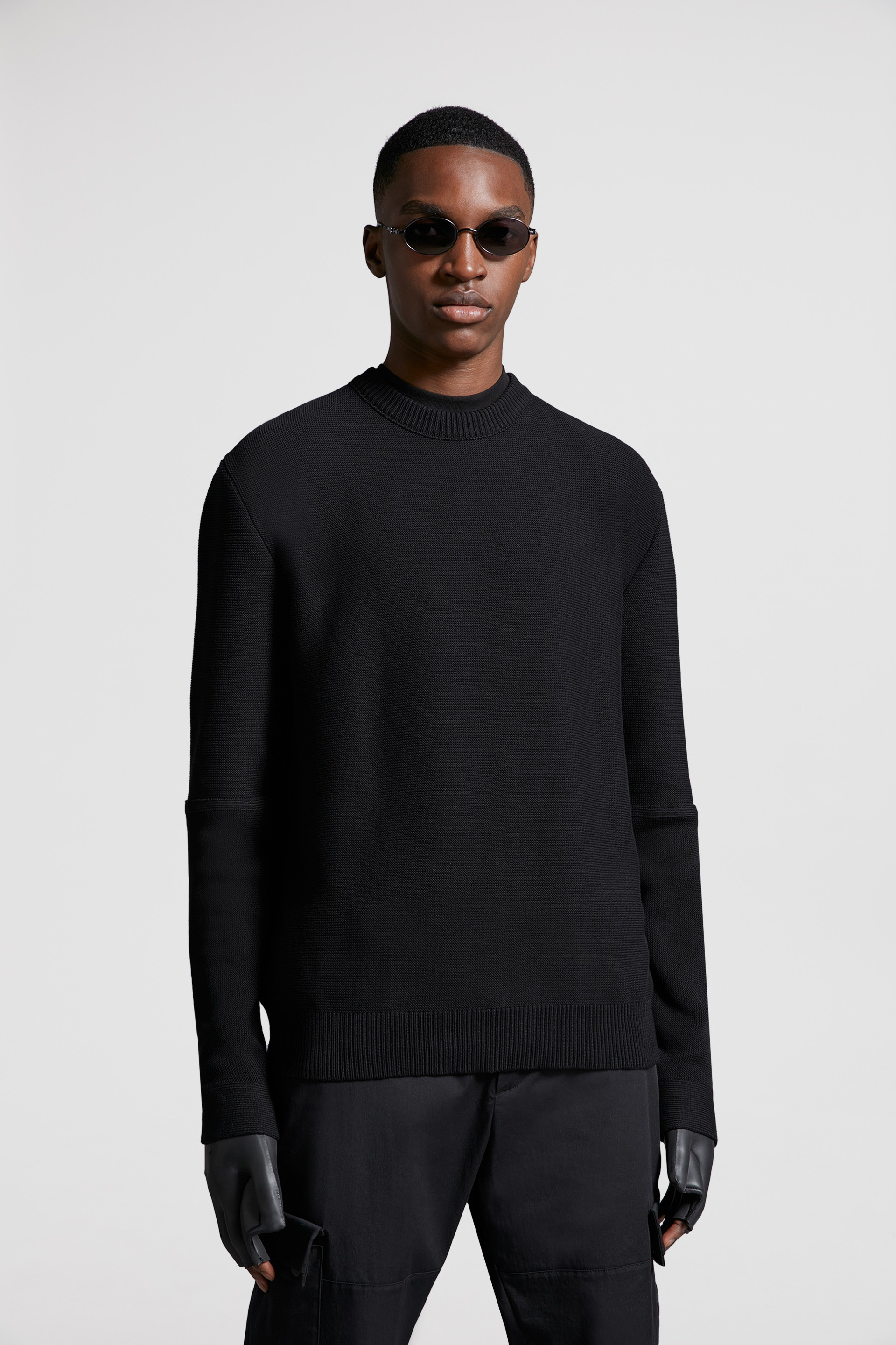 Black Cotton Jumper Sweaters Cardigans for Men Moncler IE