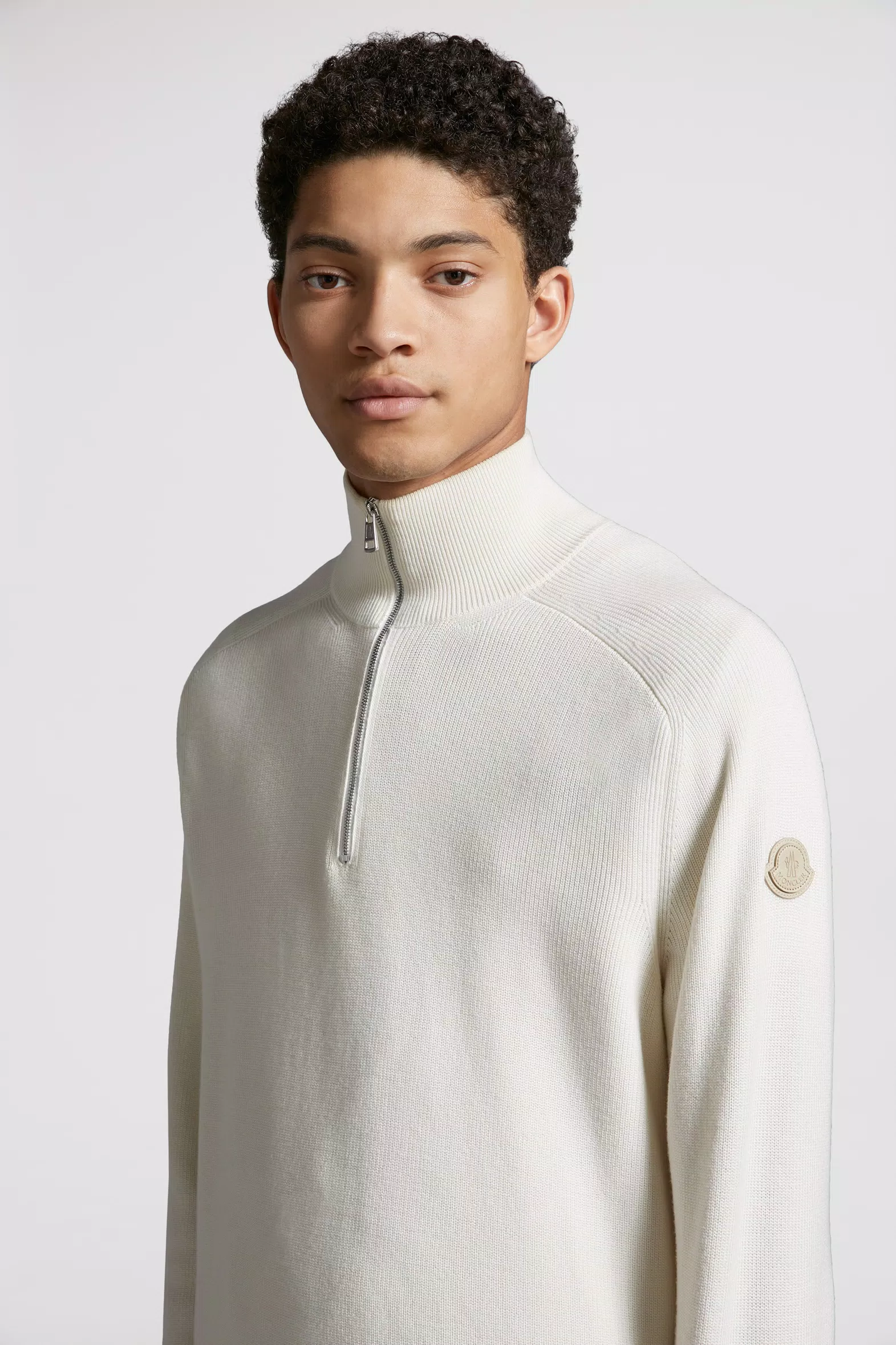 White Cotton & Cashmere jumper - Sweaters & Cardigans for Men | Moncler AT