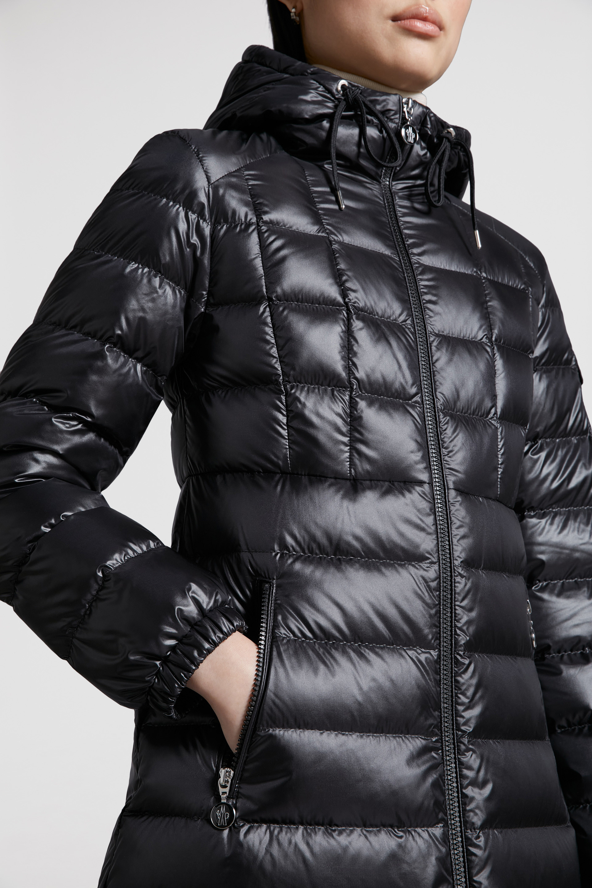 Moncler black 2024 shiny coat