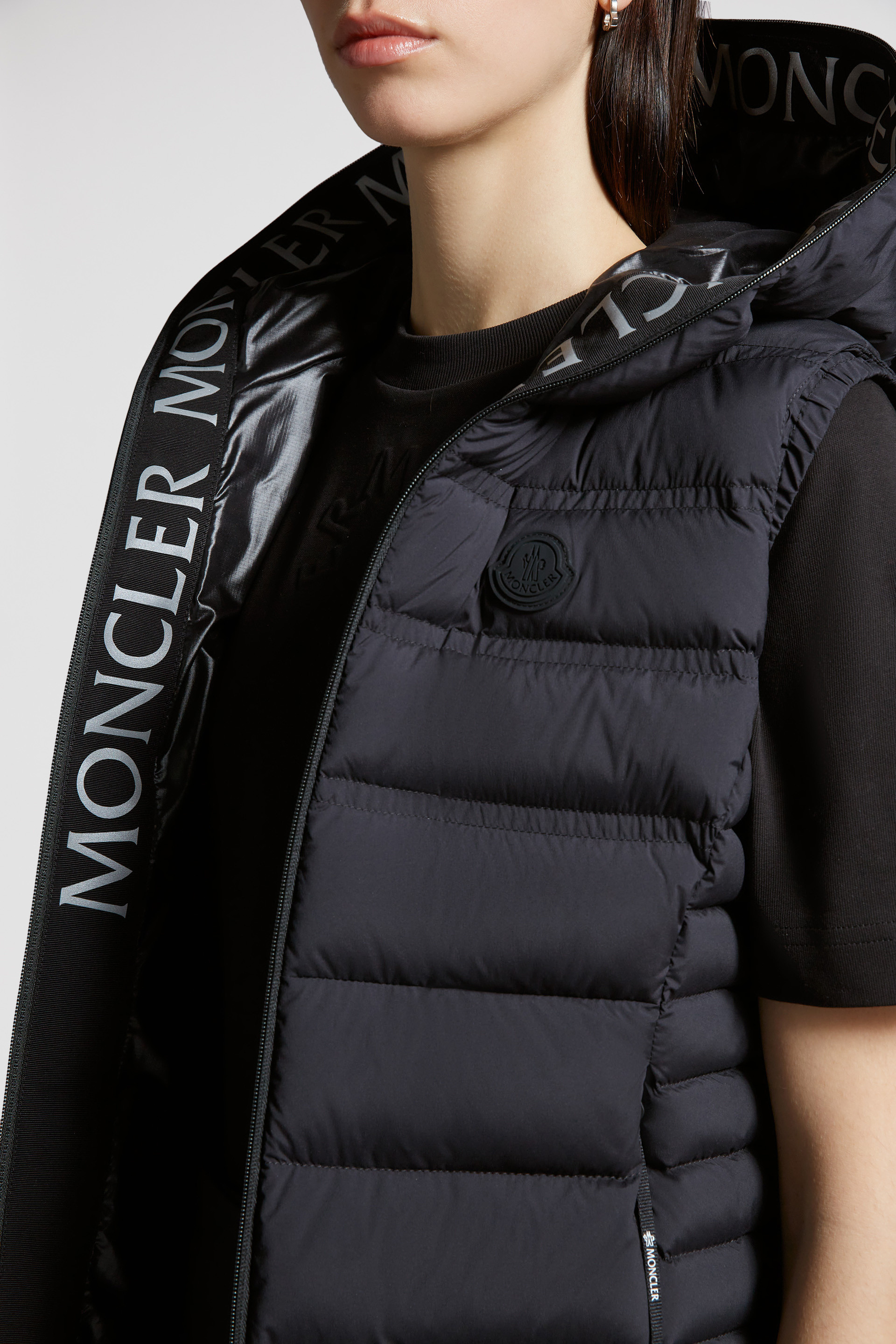 Womens black cheap moncler gilet