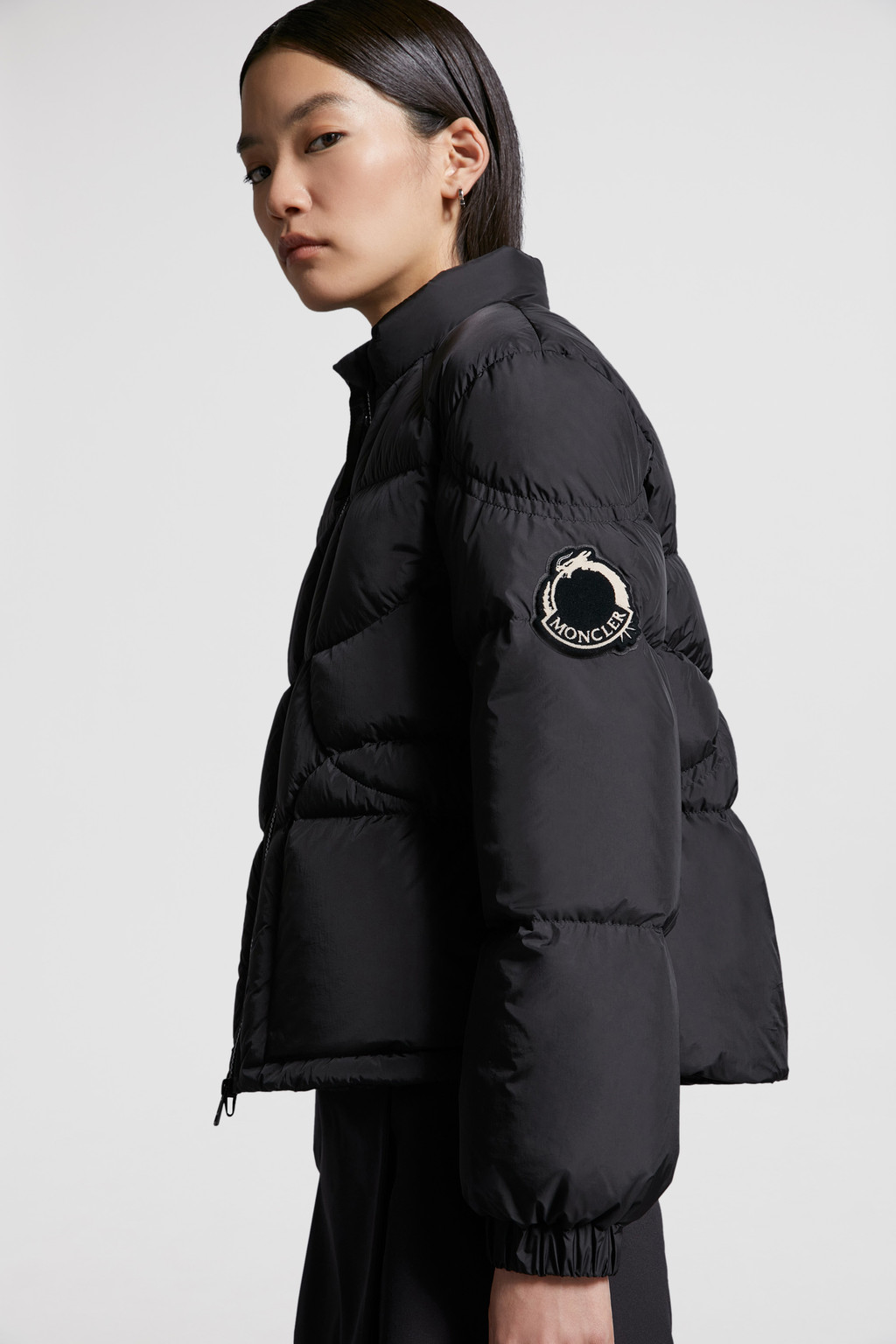 Black Yazi Short Down Jacket Short Down Jackets for Women Moncler US