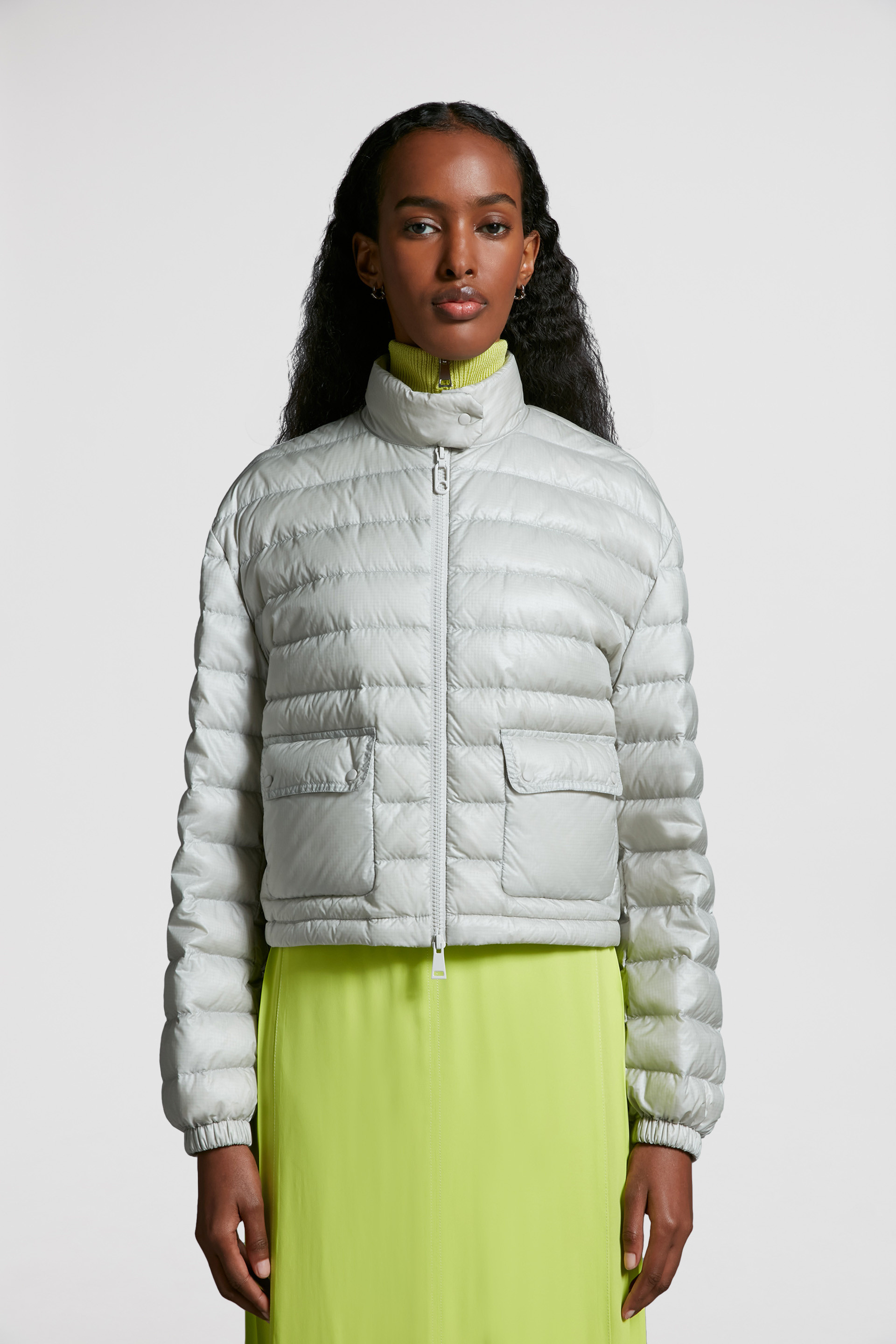 Light Grey Morelans Short Down Jacket - Lightweight Down Jackets 