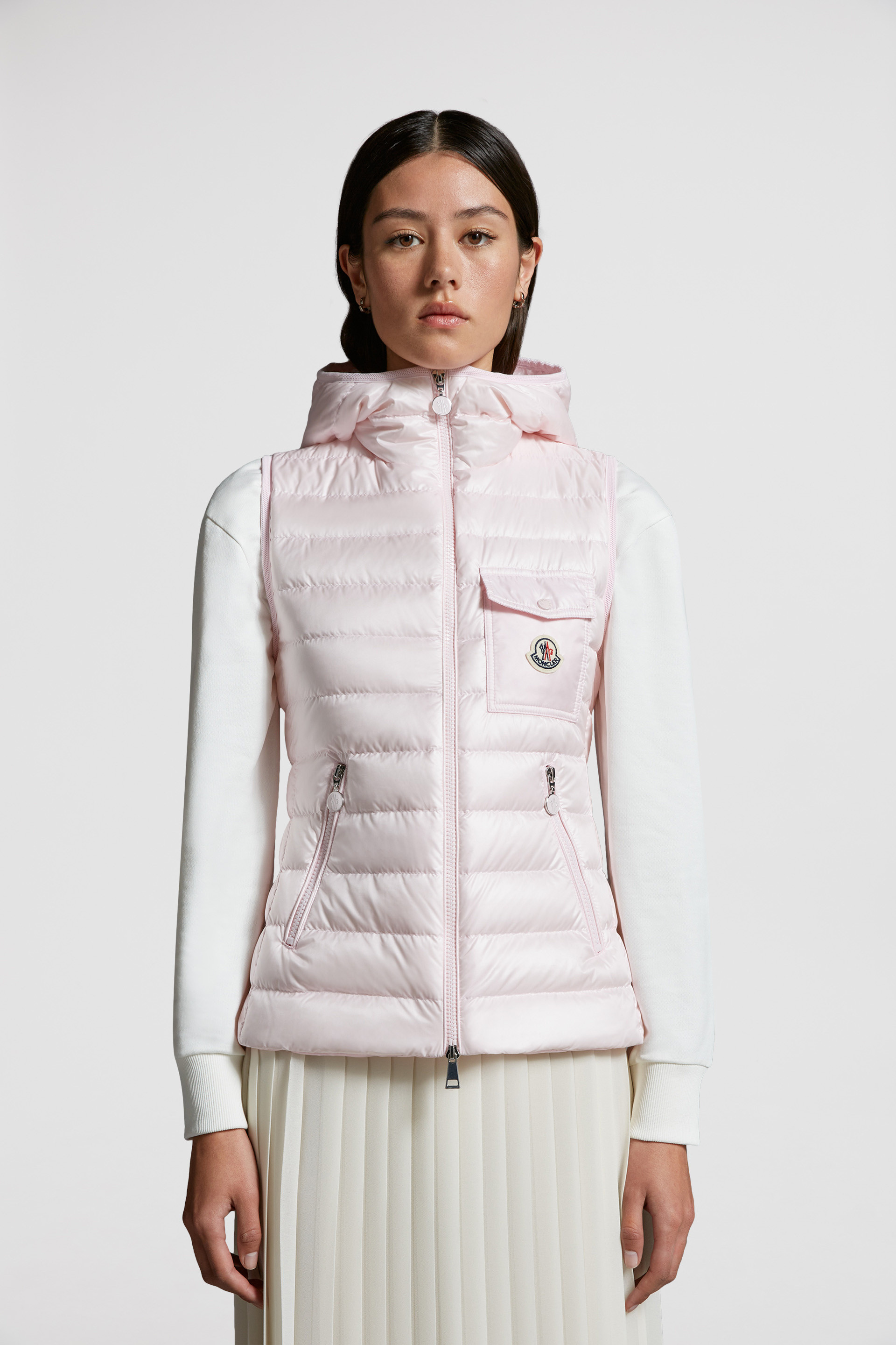 Pink on sale moncler gilet