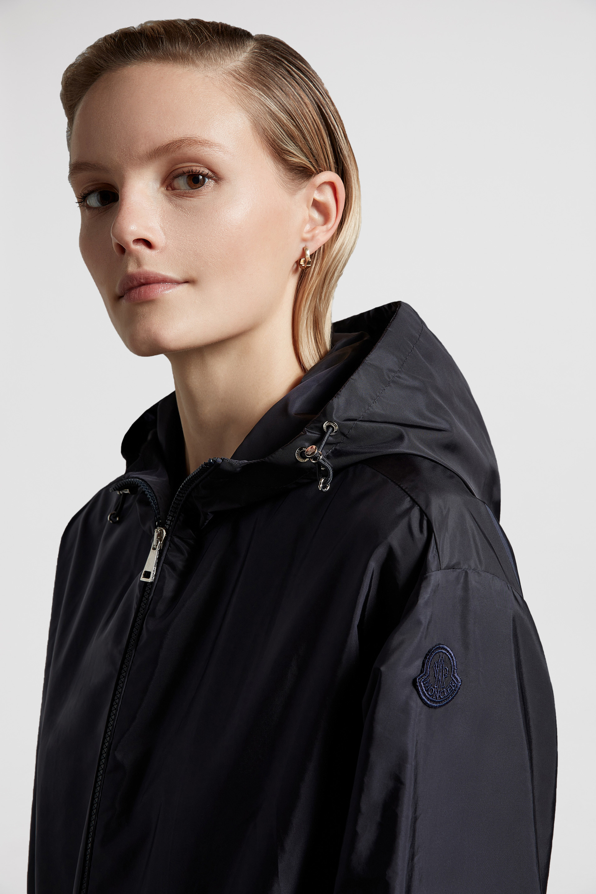 Night Blue Wete Hooded Jacket - Windbreakers u0026 Raincoats for Women | Moncler  US