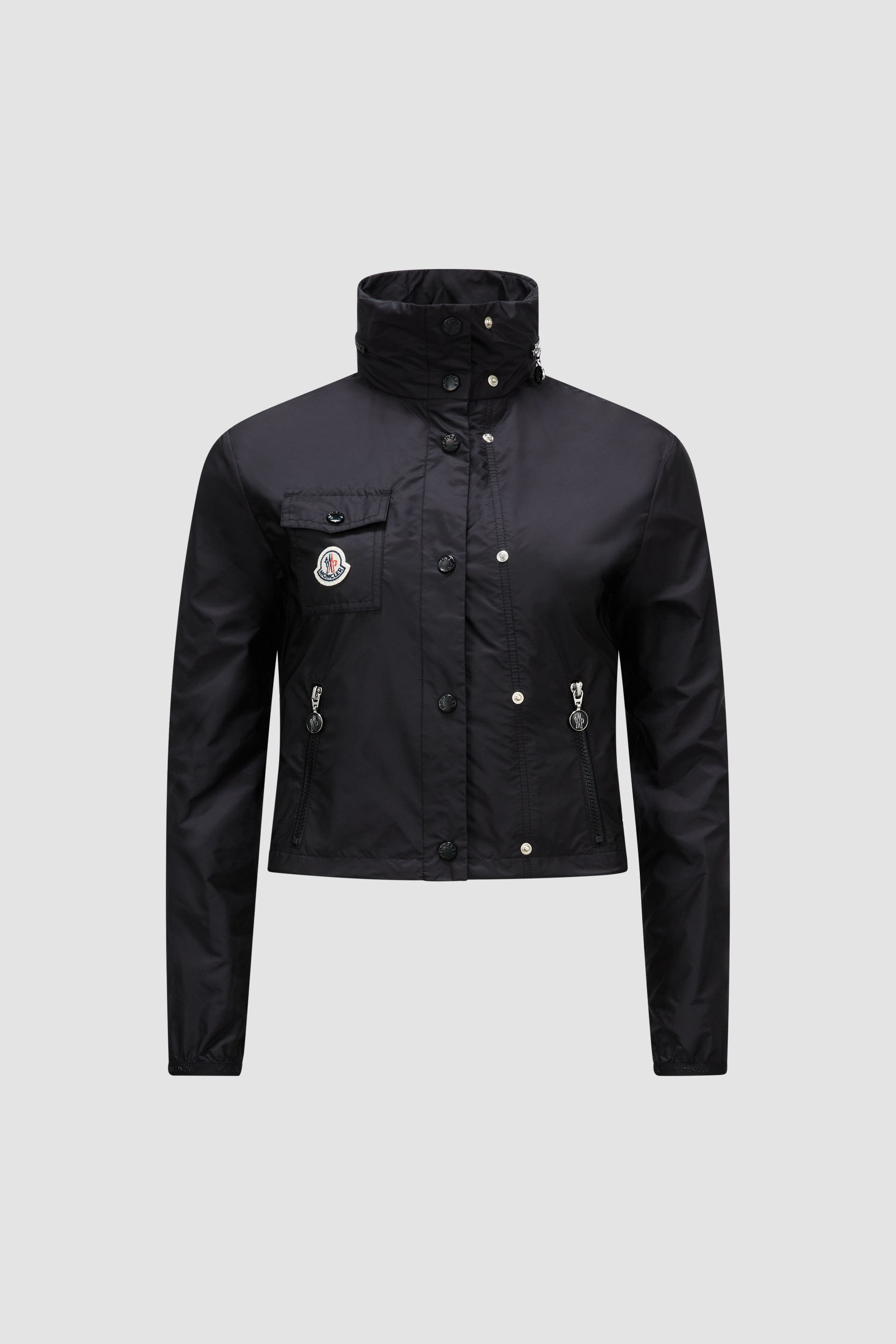 Moncler black outlet raincoat